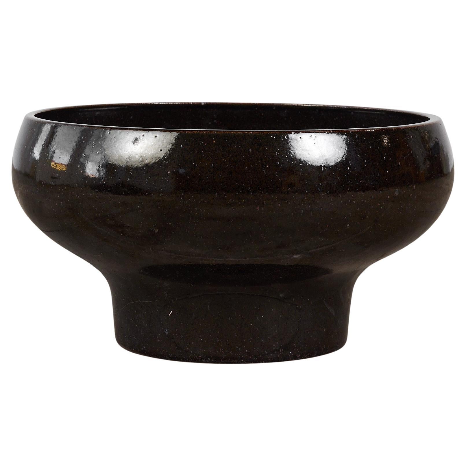 David Cressey Pro/Artisan Charcoal Glazed Bowl Planter For Sale