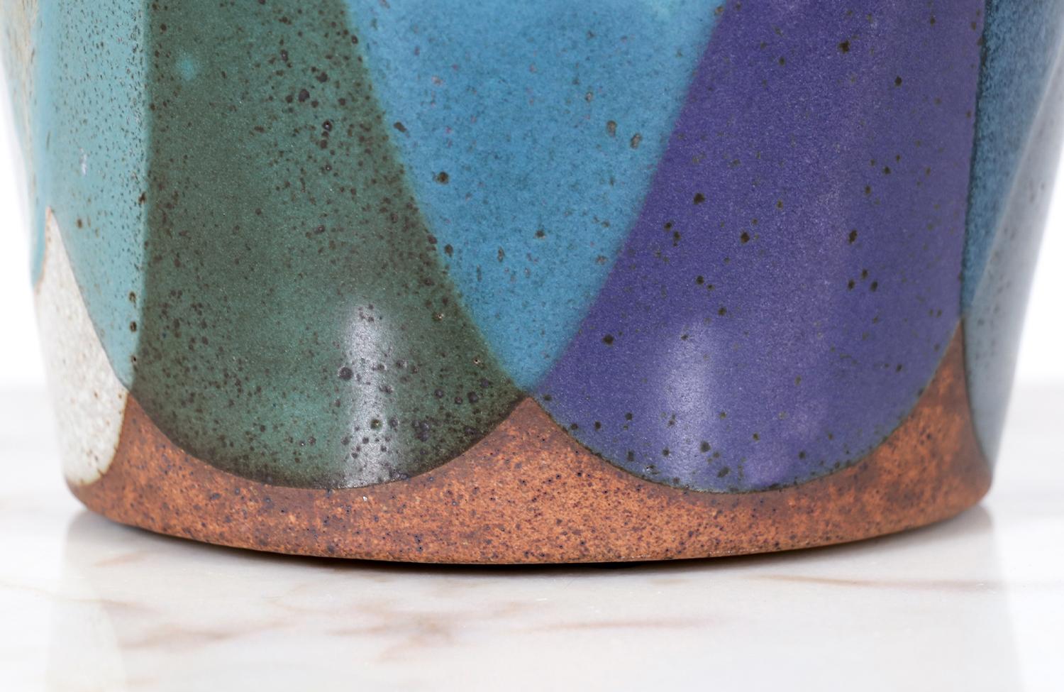 David Cressey Pro Artisan Flame Glaze Stoneware Vase  1