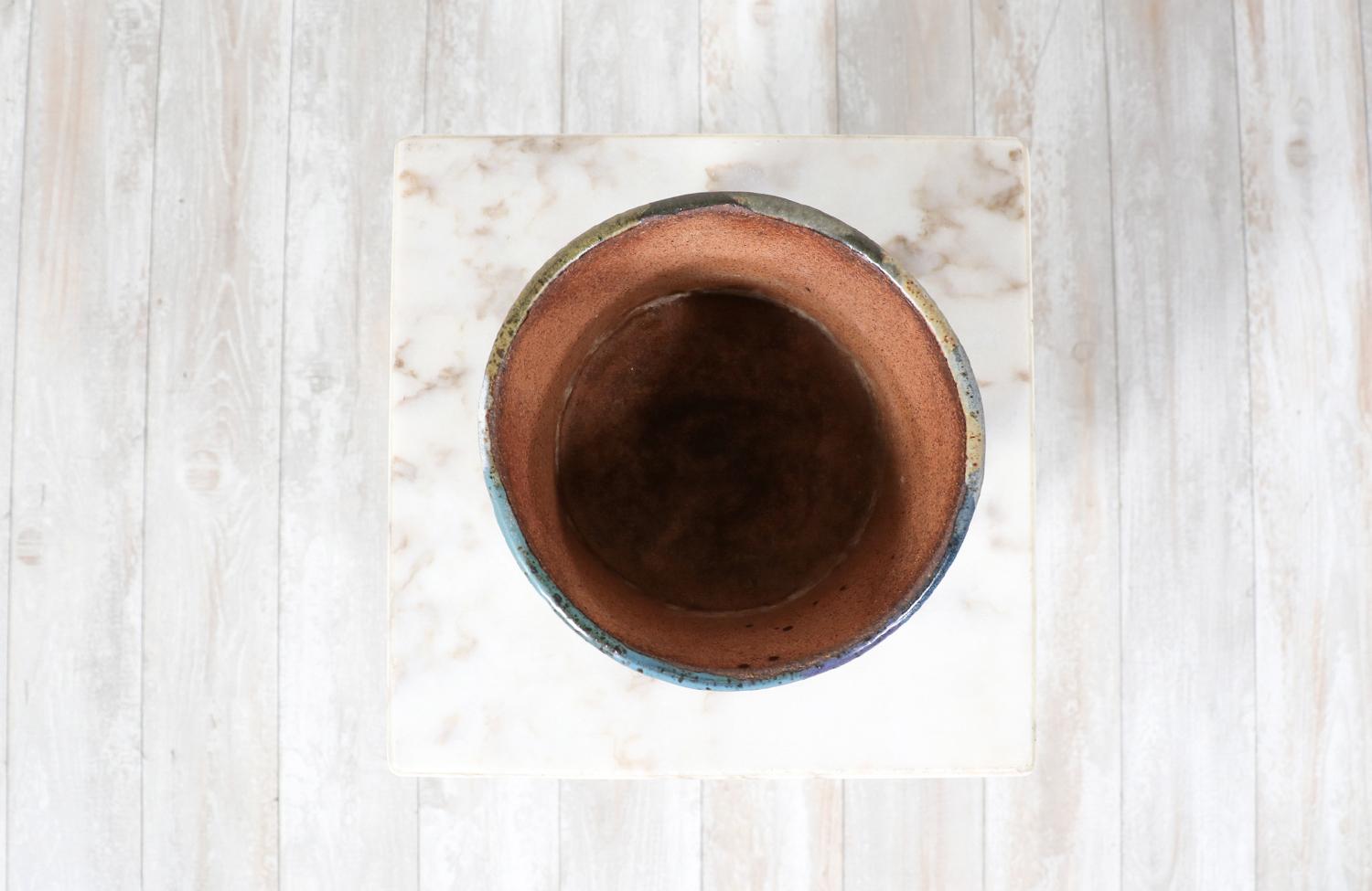 David Cressey Pro Artisan Flame Glaze Stoneware Vase  2