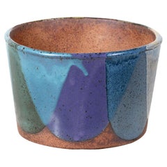 David Cressey Pro Artisan, Vase aus Steingut mit Flammenglasur 