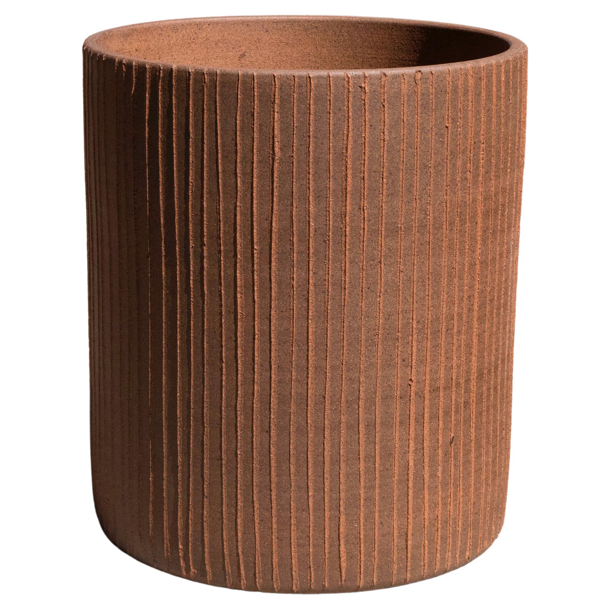 David Cressey Pro Artisan "Linear" Large Cylinder Planter, Architectural Pottery