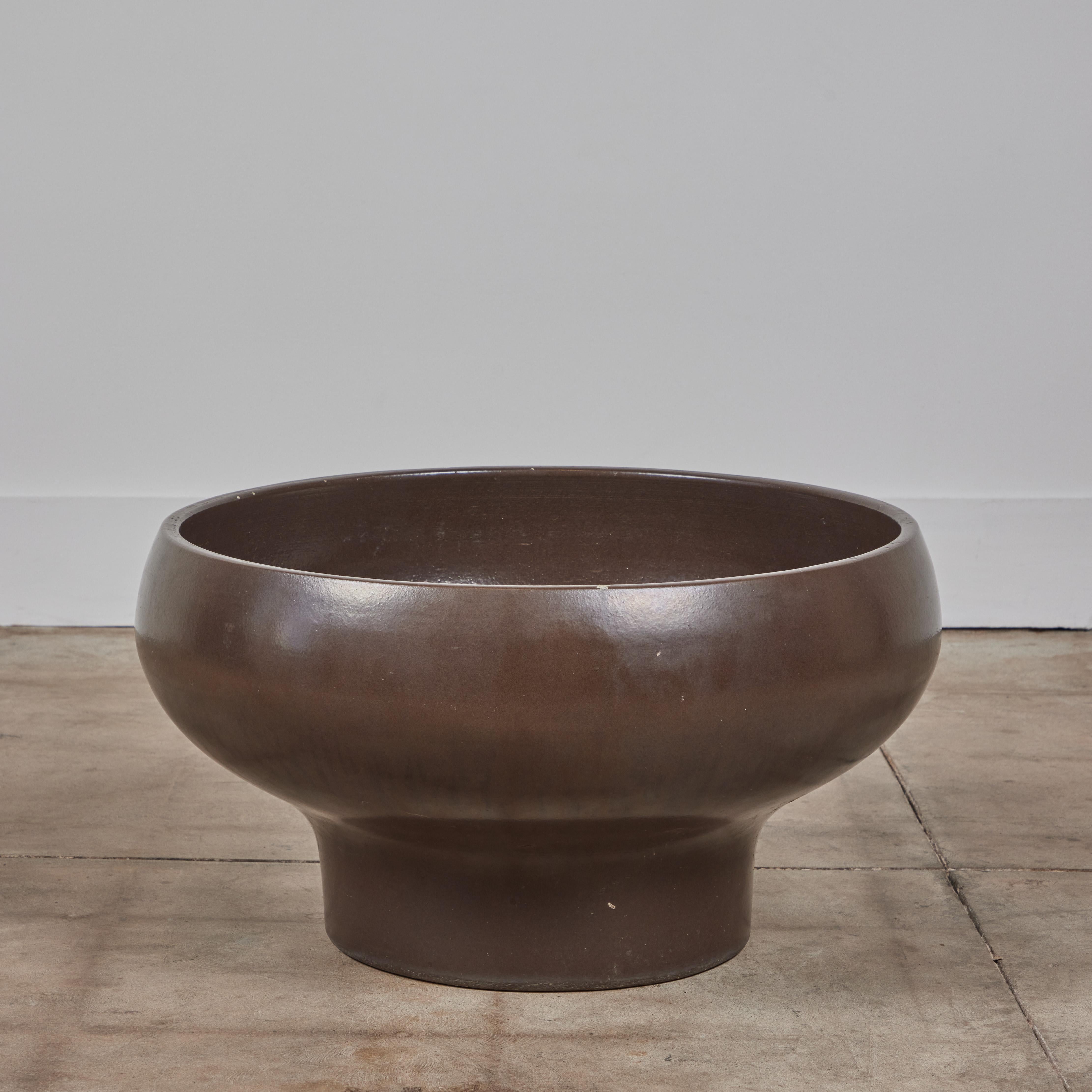 American David Cressey Pro/Artisan Mocha Glazed Bowl Planter for Architectural Pottery For Sale
