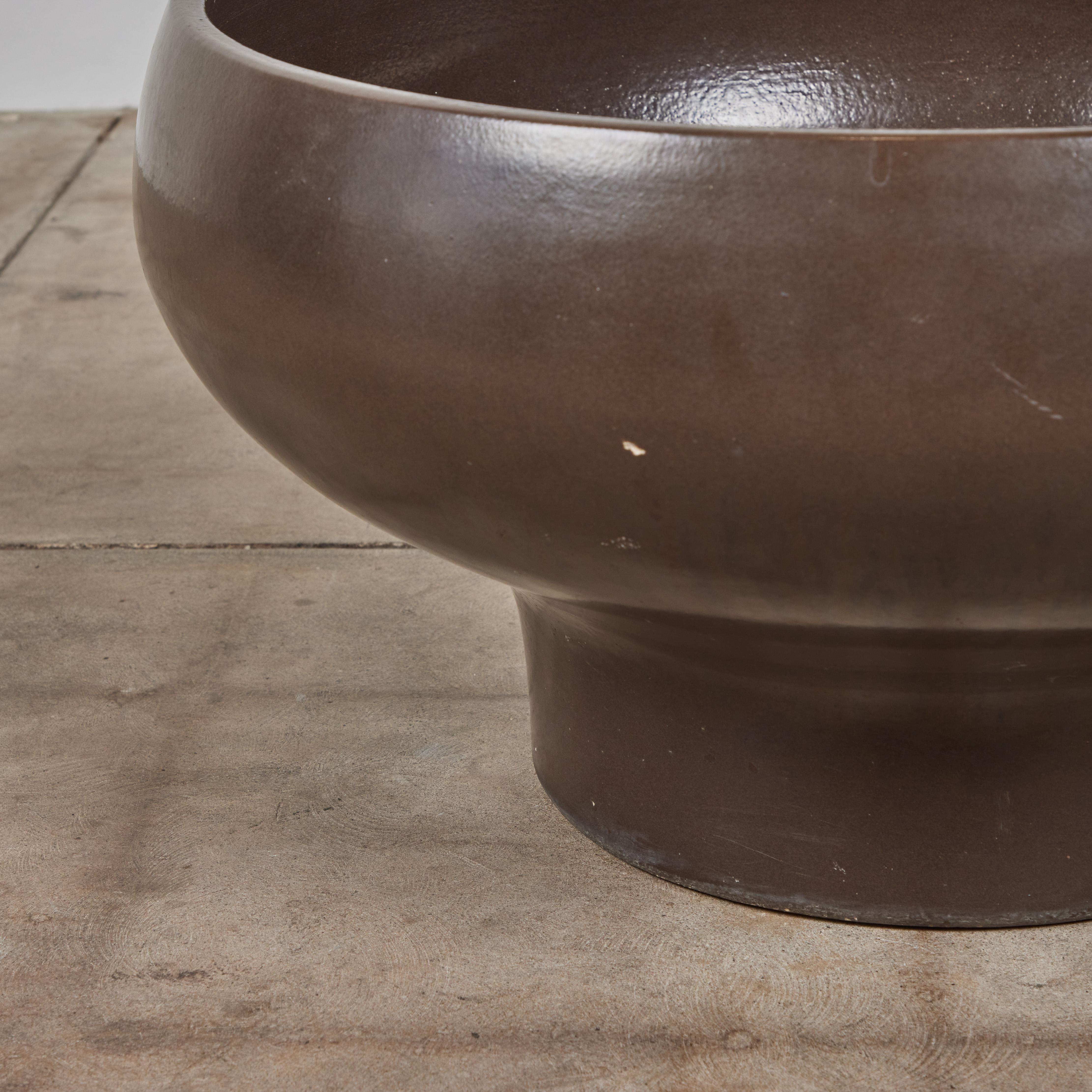 Ceramic David Cressey Pro/Artisan Mocha Glazed Bowl Planter for Architectural Pottery For Sale