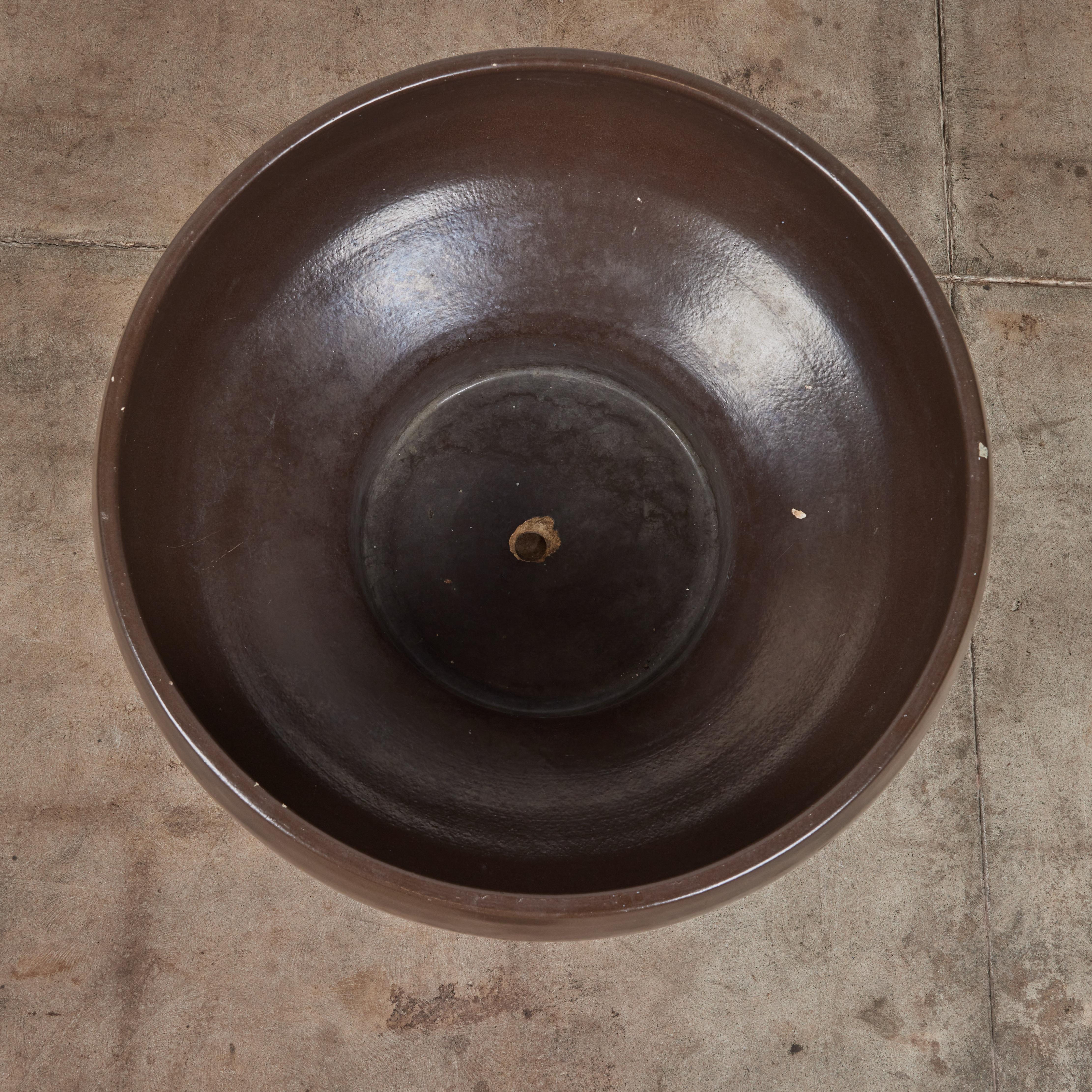 David Cressey Pro/Artisan Mocha Glazed Bowl Planter for Architectural Pottery For Sale 1