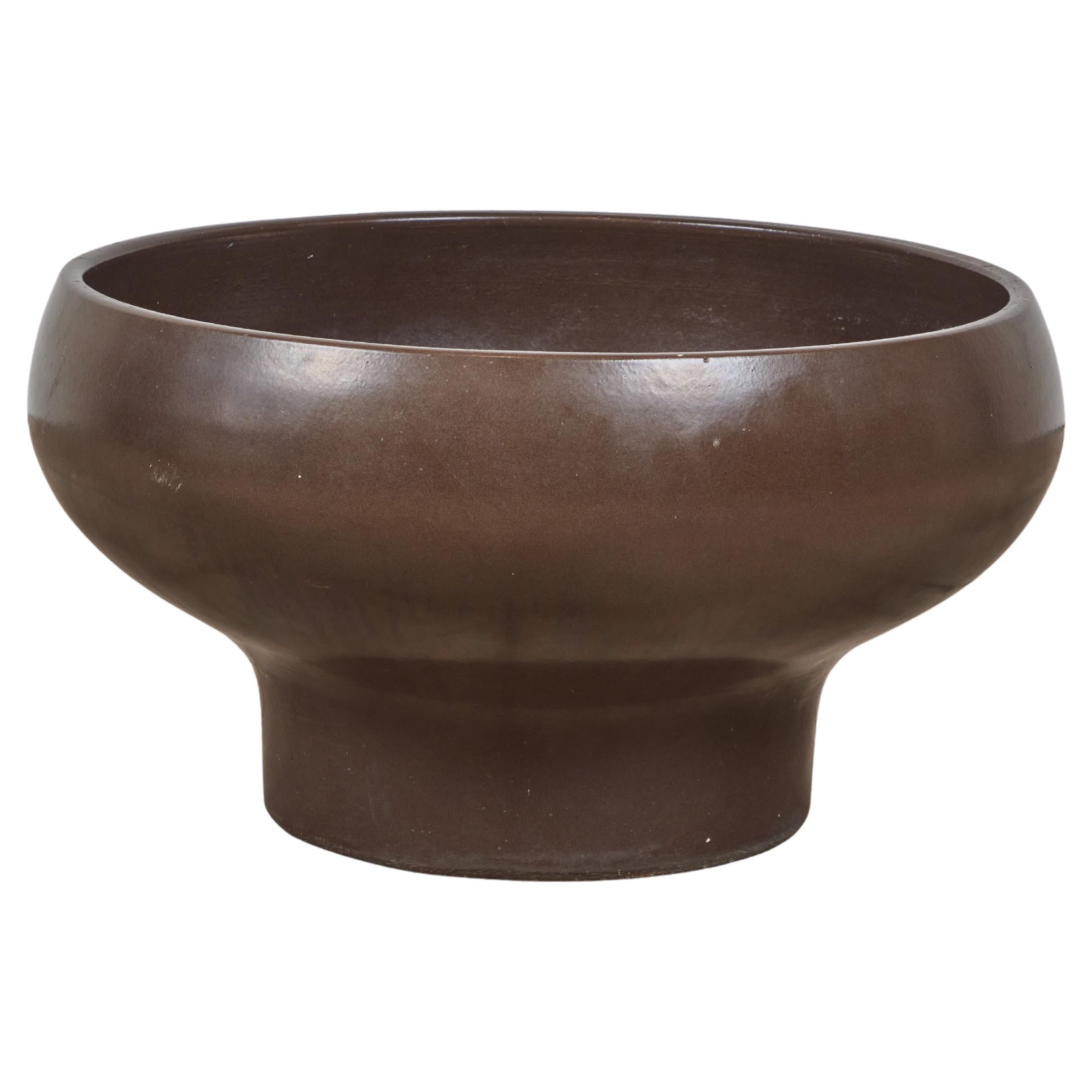David Cressey Pro/Artisan Mocha Glazed Bowl Planter for Architectural Pottery For Sale