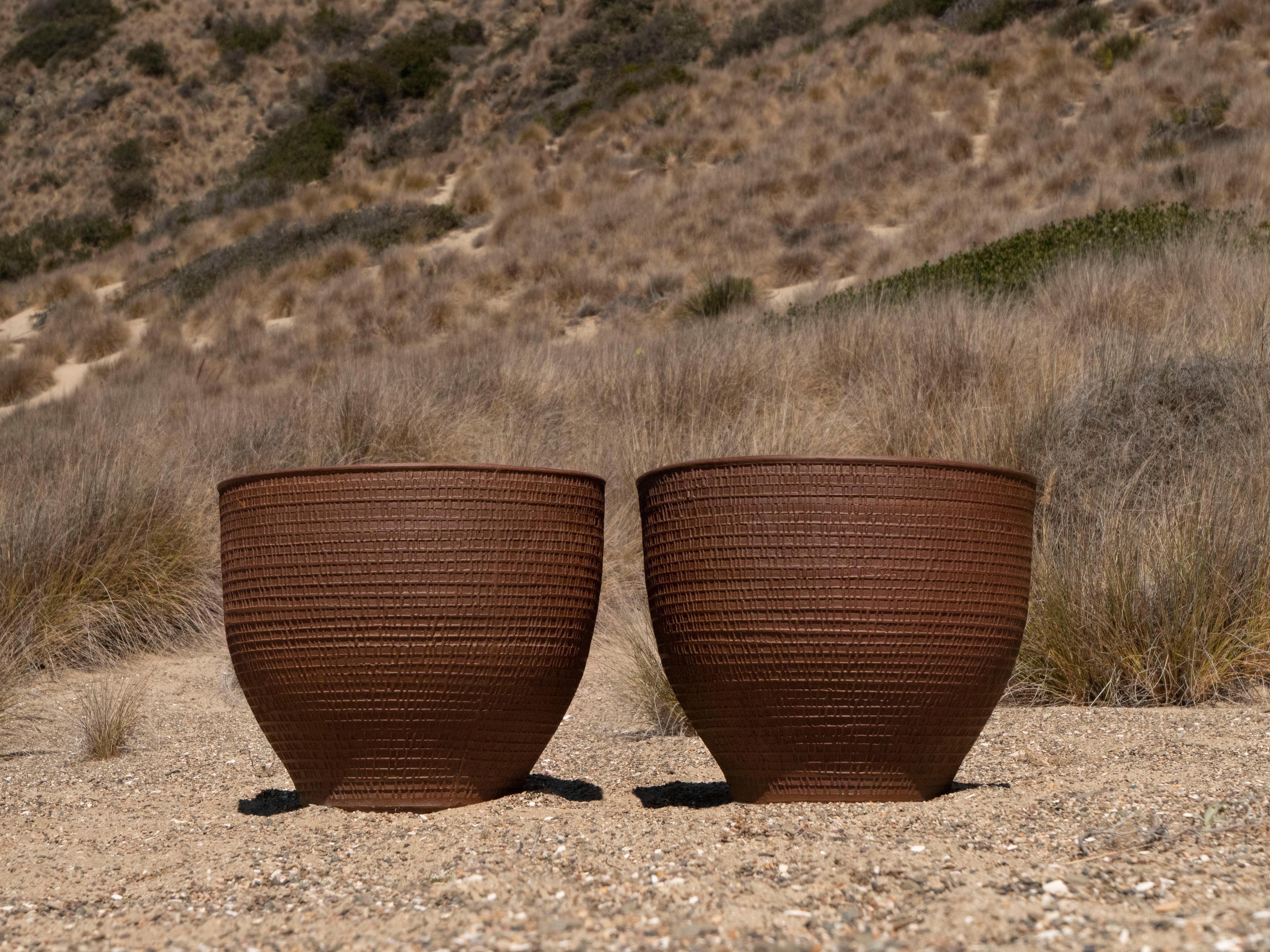 David Cressey Pro Artisan Pair of 'Rectangle' Architectural Pottery Planters For Sale 2