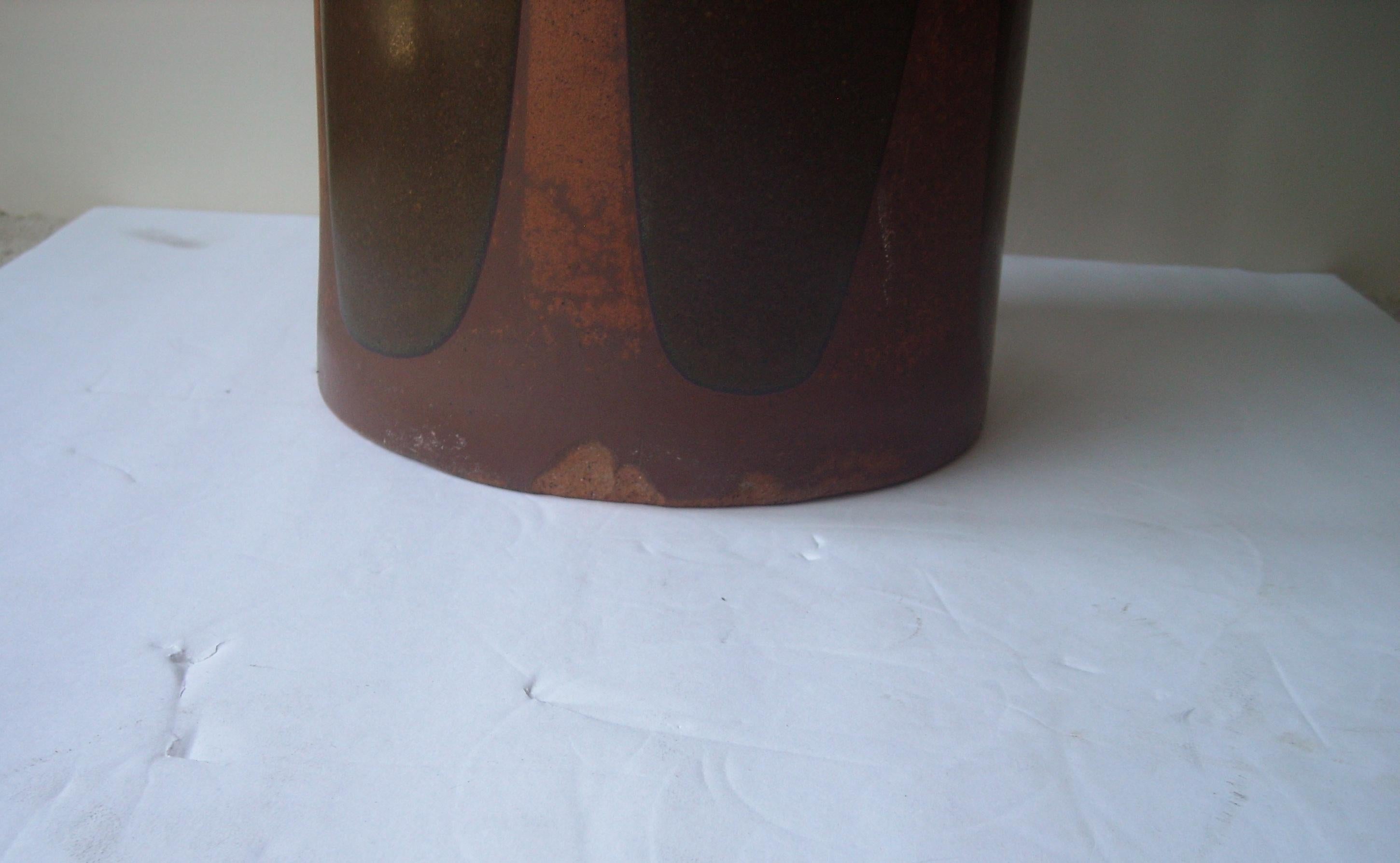 David Cressey Rare Umbrella Stand or Vase, Artisan, Architectural Pottery, Flame In Good Condition In Los Angeles, CA