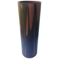 Vintage David Cressey Rare Umbrella Stand or Vase, Artisan, Architectural Pottery, Flame