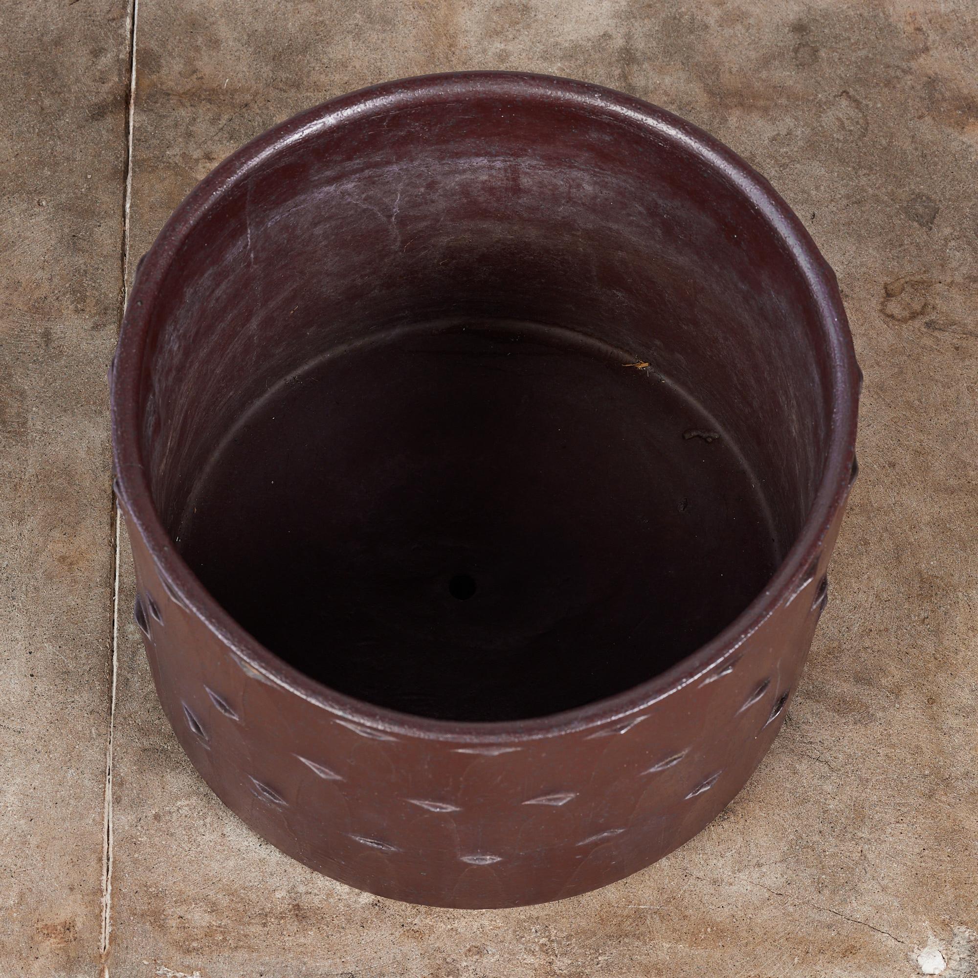 David Cressey Ribbed Plum Glazed Pro/Artisan Planter for Architectural Pottery 1