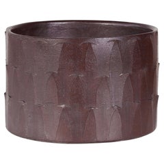 David Cressey Ribbed Plum Glazed Pro/Artisan Planter for Architectural Pottery