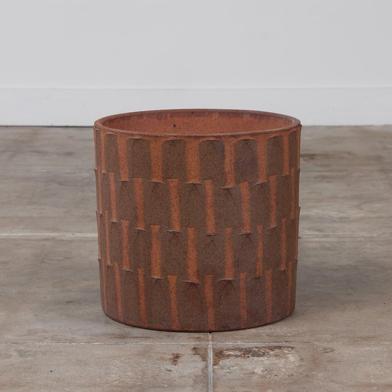 Mid-Century Modern David Cressey Ribbed Stoneware Pro/Artisan Planter for Architectural Pottery