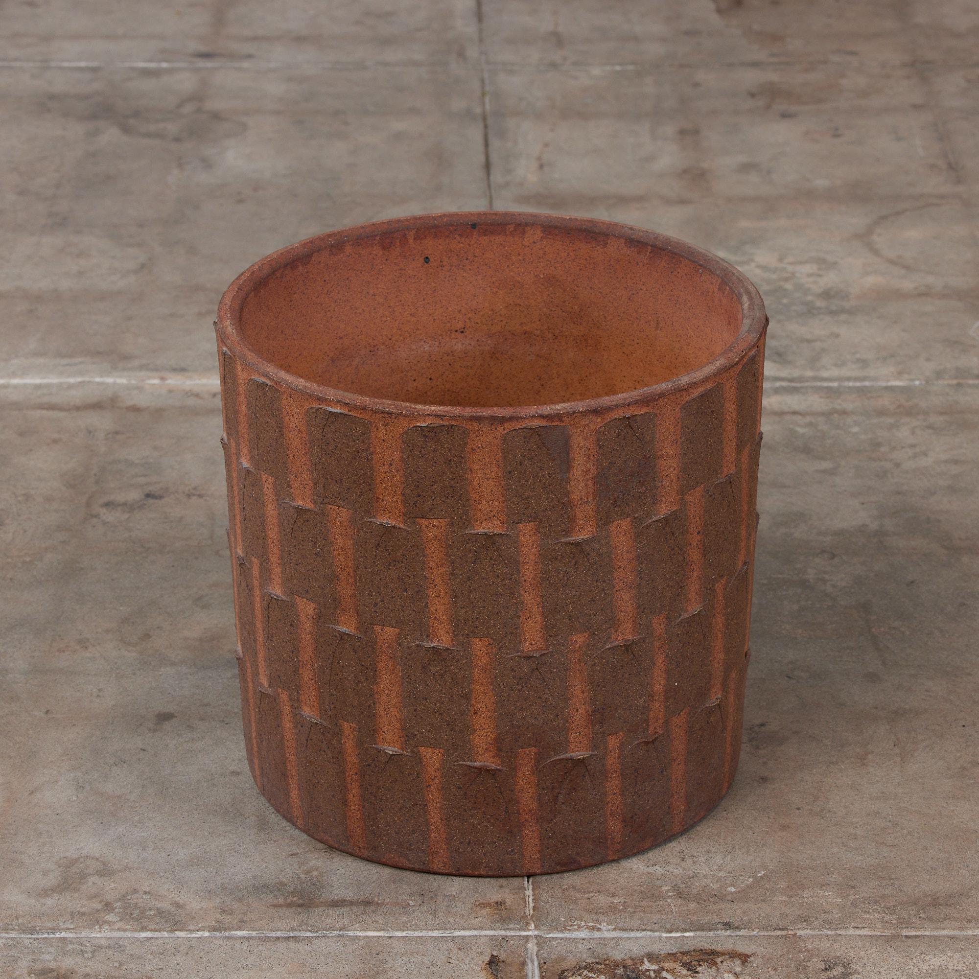 American David Cressey Ribbed Stoneware Pro/Artisan Planter for Architectural Pottery