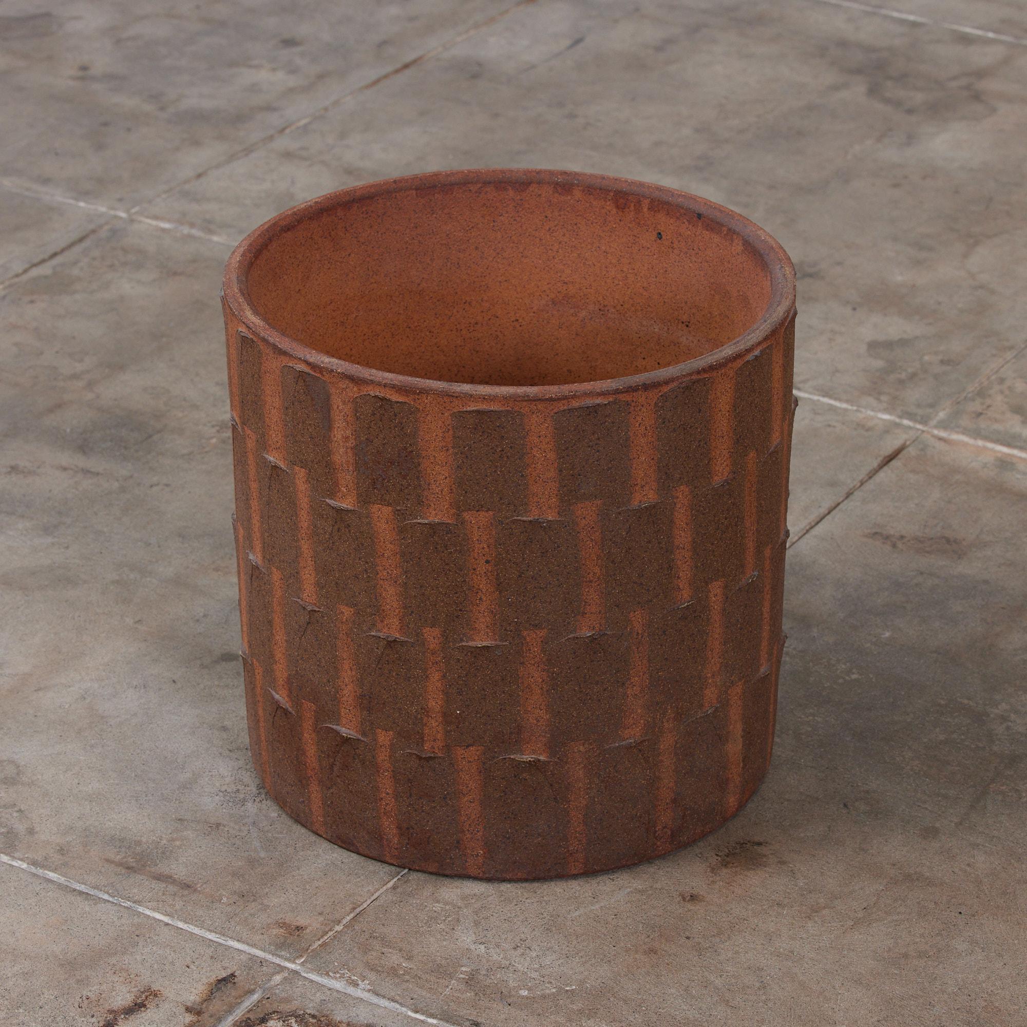 David Cressey Ribbed Stoneware Pro/Artisan Planter for Architectural Pottery In Excellent Condition In Los Angeles, CA