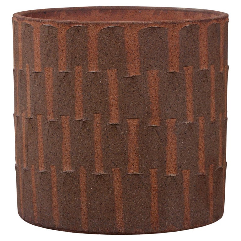 David Cressey Ribbed Stoneware Pro/Artisan Planter for Architectural Pottery