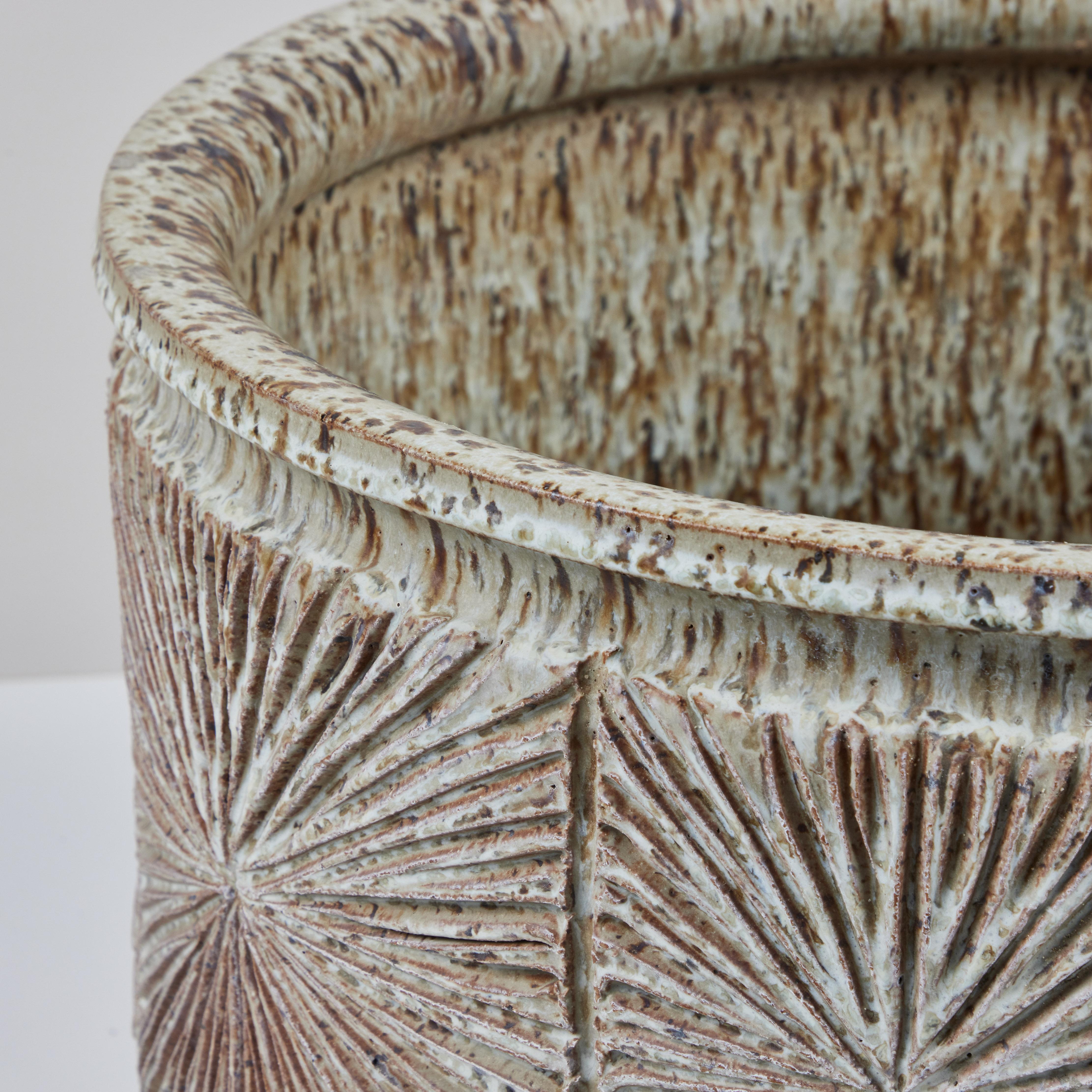 Pottery David Cressey & Robert Maxwell Speckle “Sunburst” Bowl Planter for Earthgender For Sale