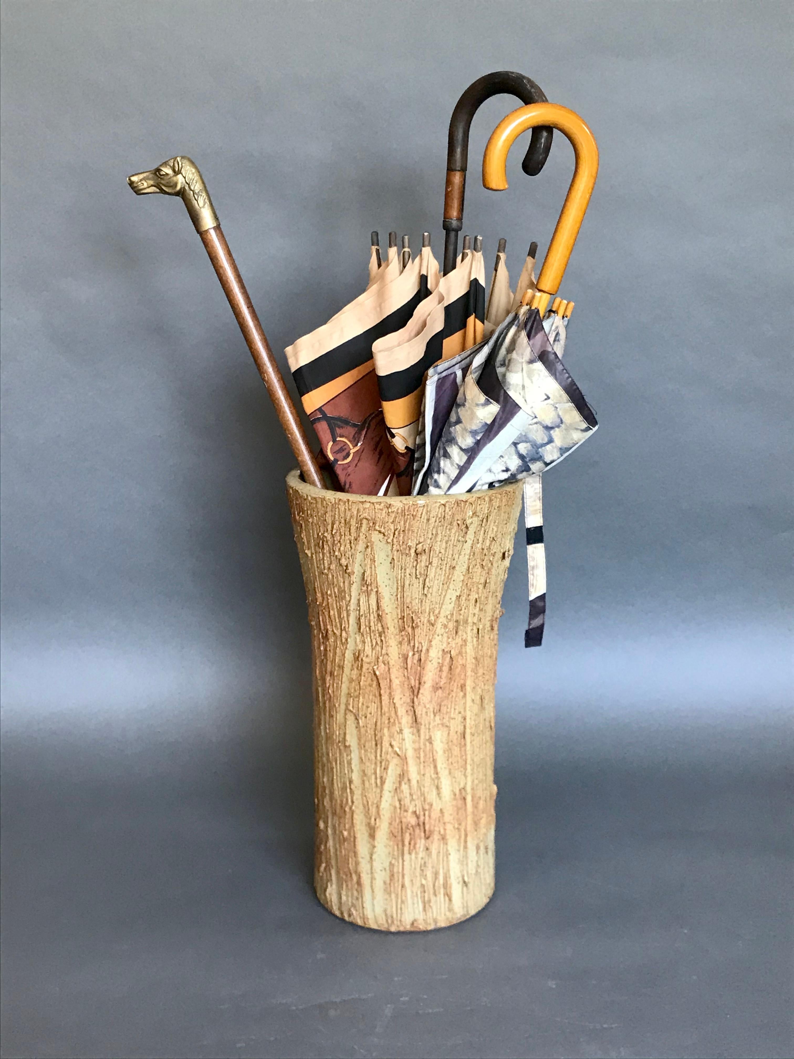 Fired David Cressey Scratch Vase Planter + Umbrella Stand