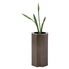 David Cressey Sculpted Geometric Brown Planter for Architectural Pottery