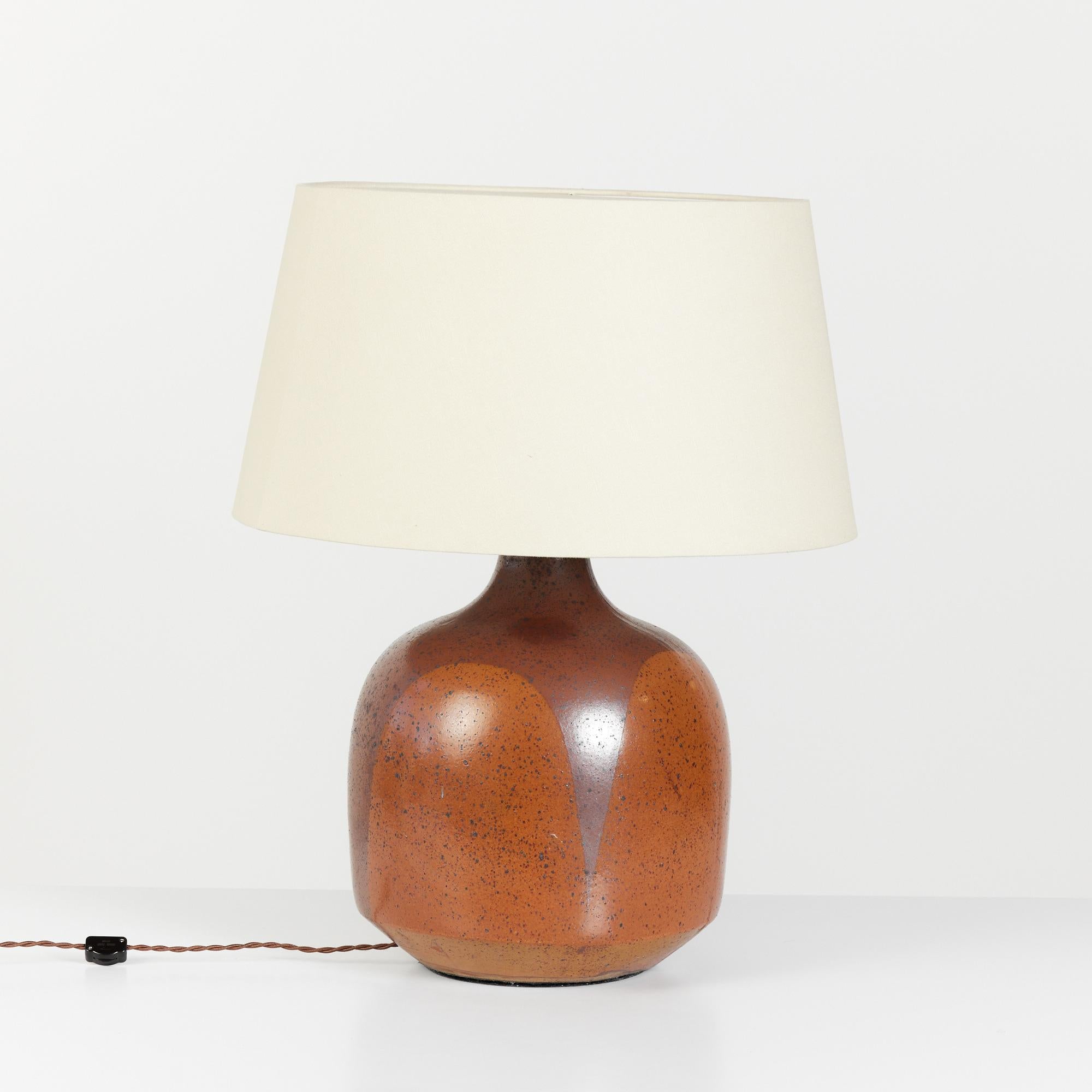 Mid-20th Century David Cressey Stoneware Flame Glaze Lamp