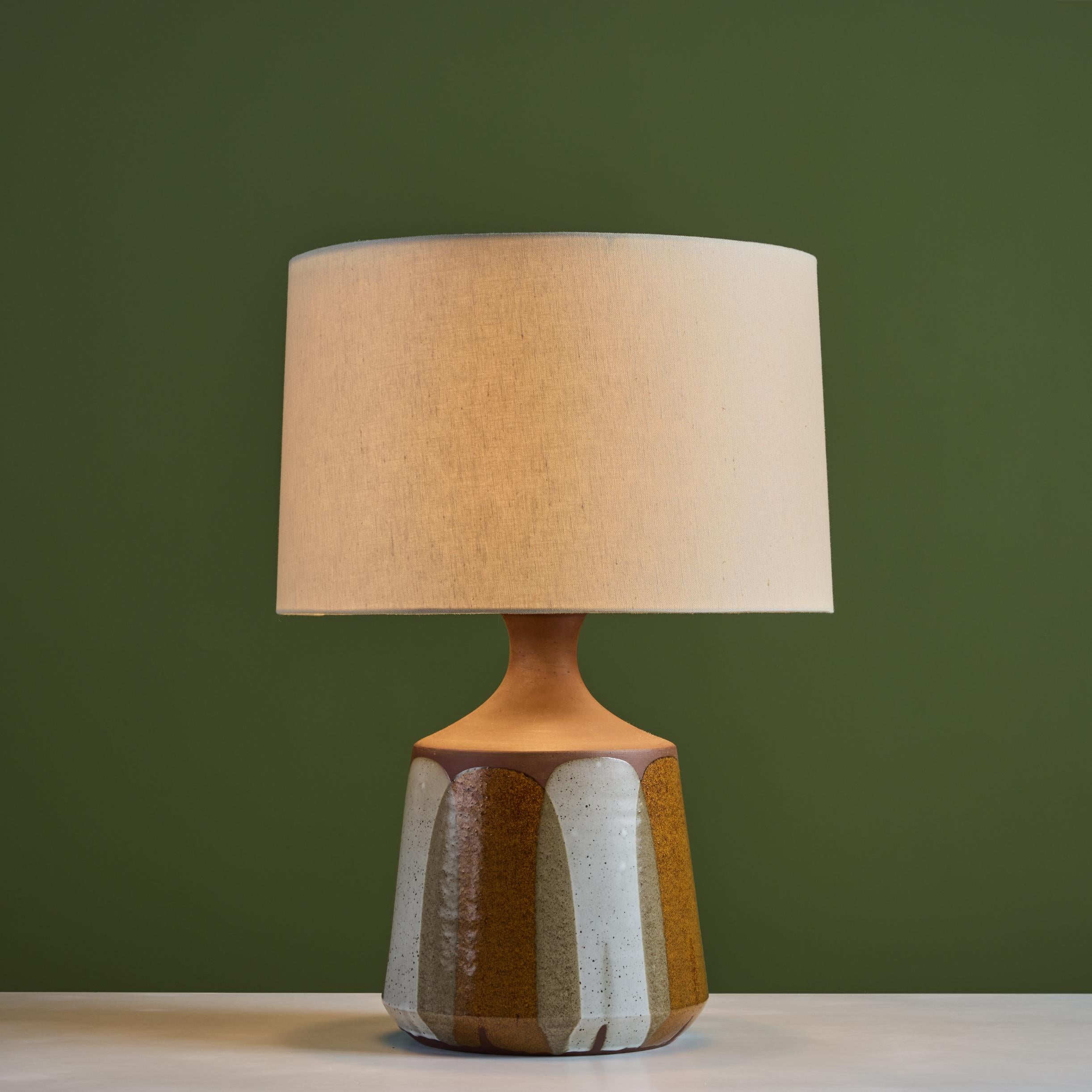 Mid-Century Modern David Cressey Stoneware Flame Glaze Table Lamp For Sale