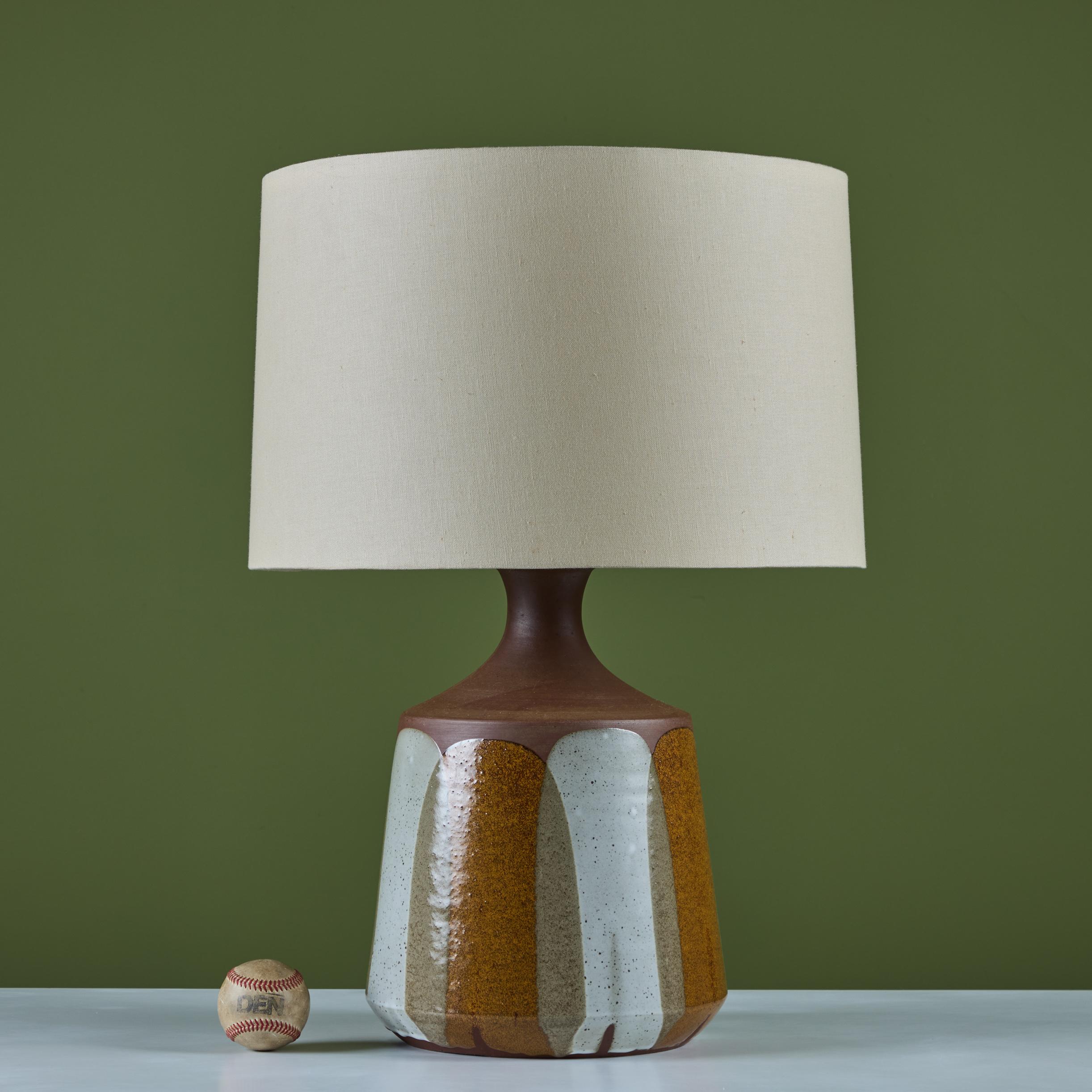 American David Cressey Stoneware Flame Glaze Table Lamp For Sale