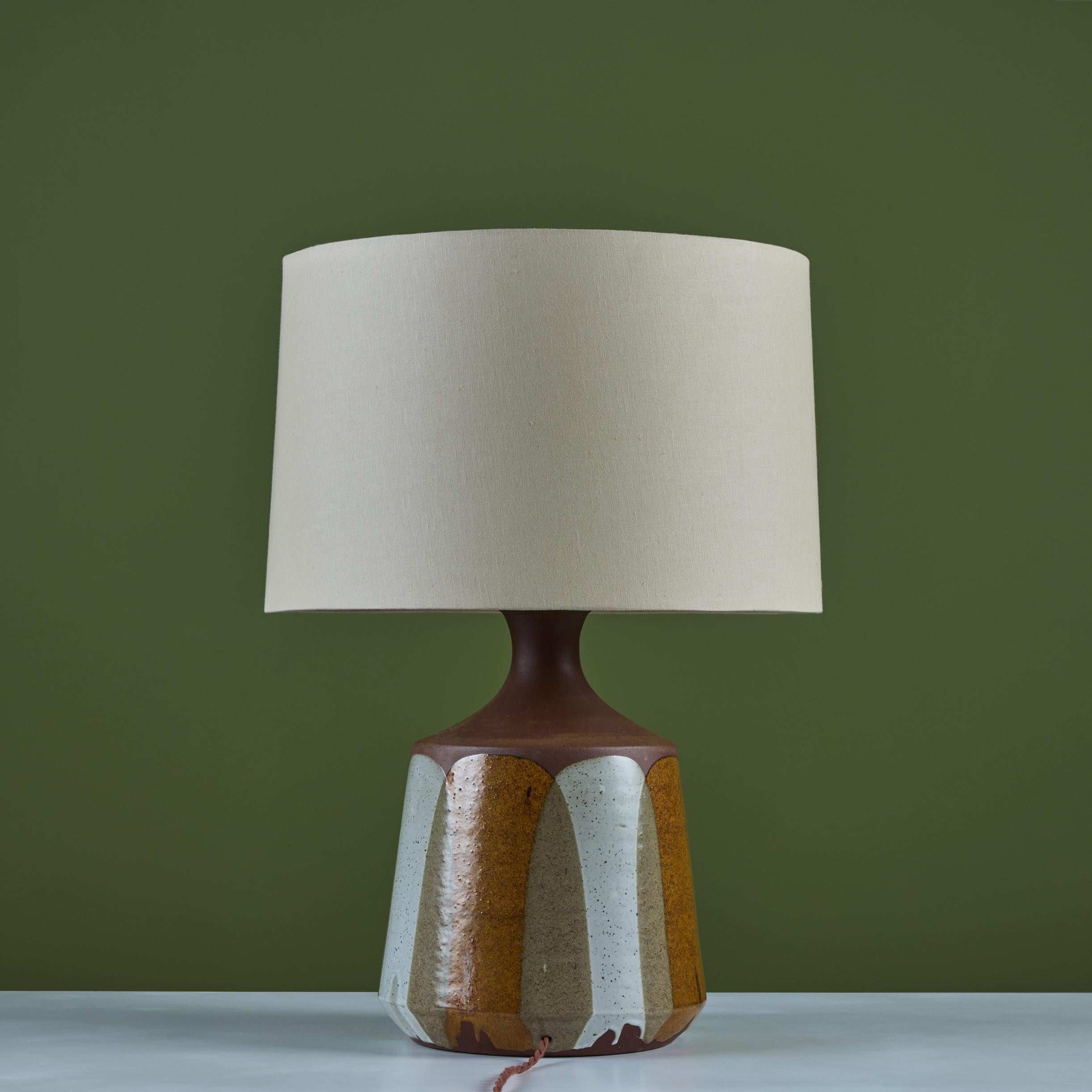 Mid-20th Century David Cressey Stoneware Flame Glaze Table Lamp For Sale