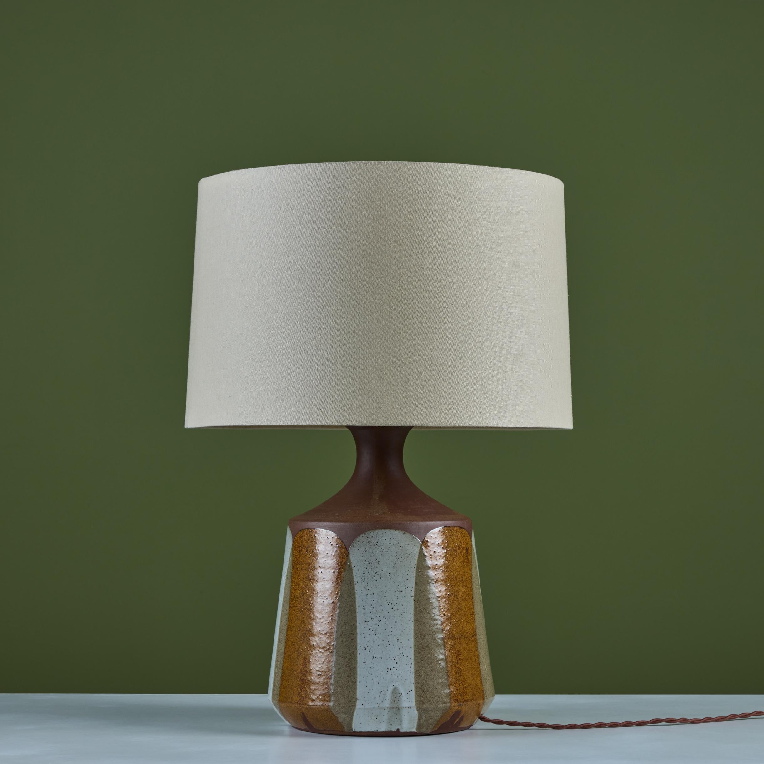 Ceramic David Cressey Stoneware Flame Glaze Table Lamp For Sale