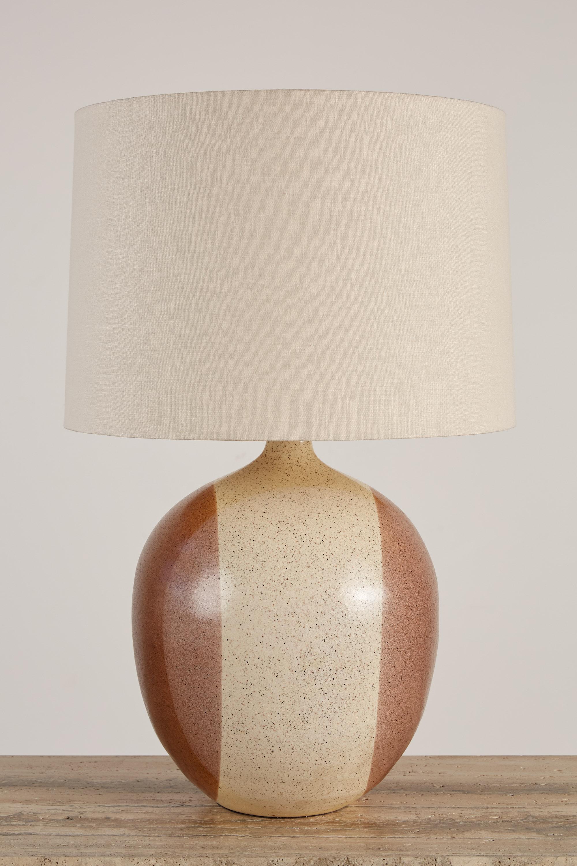 Bronze David Cressey Style Ceramic Table Lamp