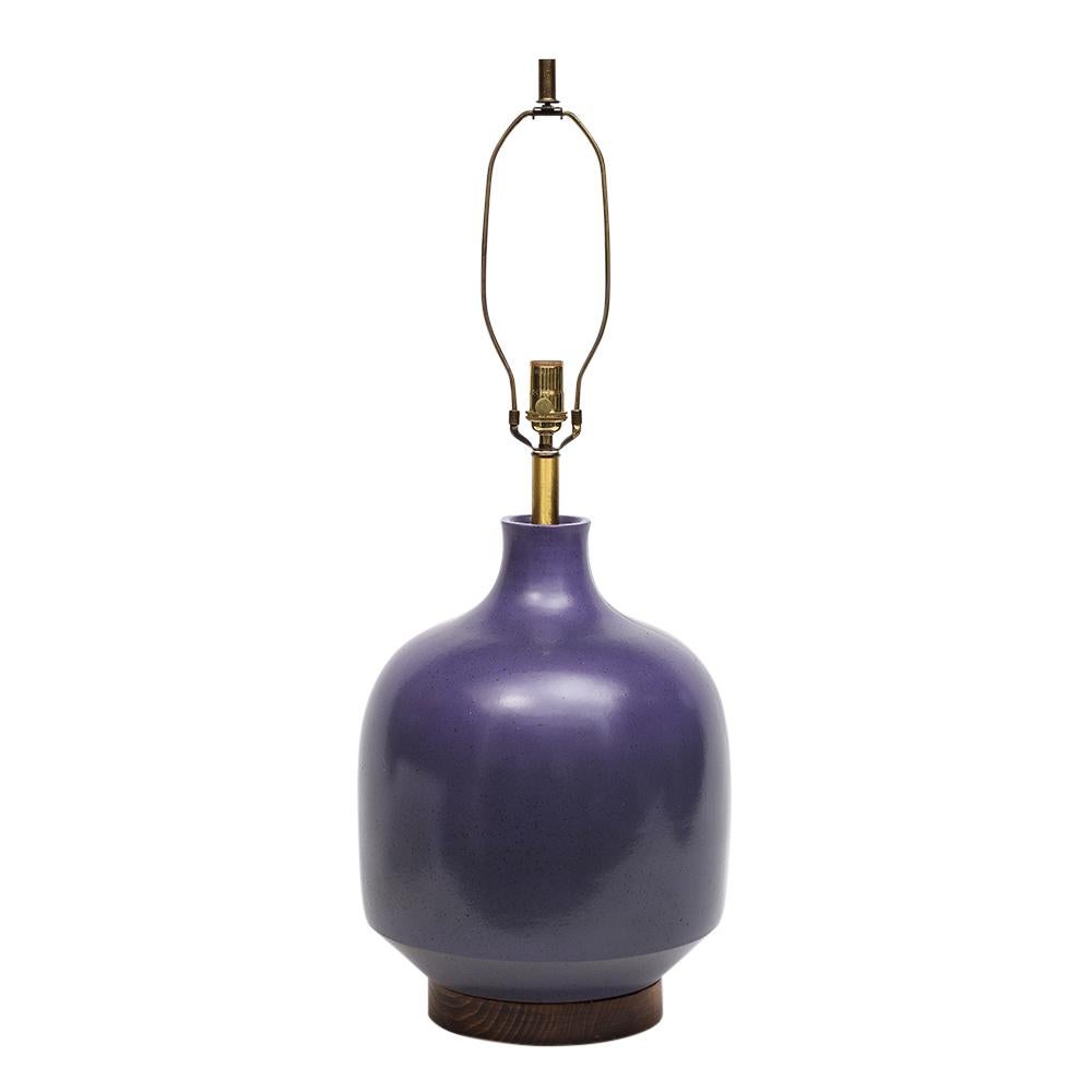 Mid-Century Modern David Cressey Table Lamp, Glazed, Ceramic, Violet For Sale