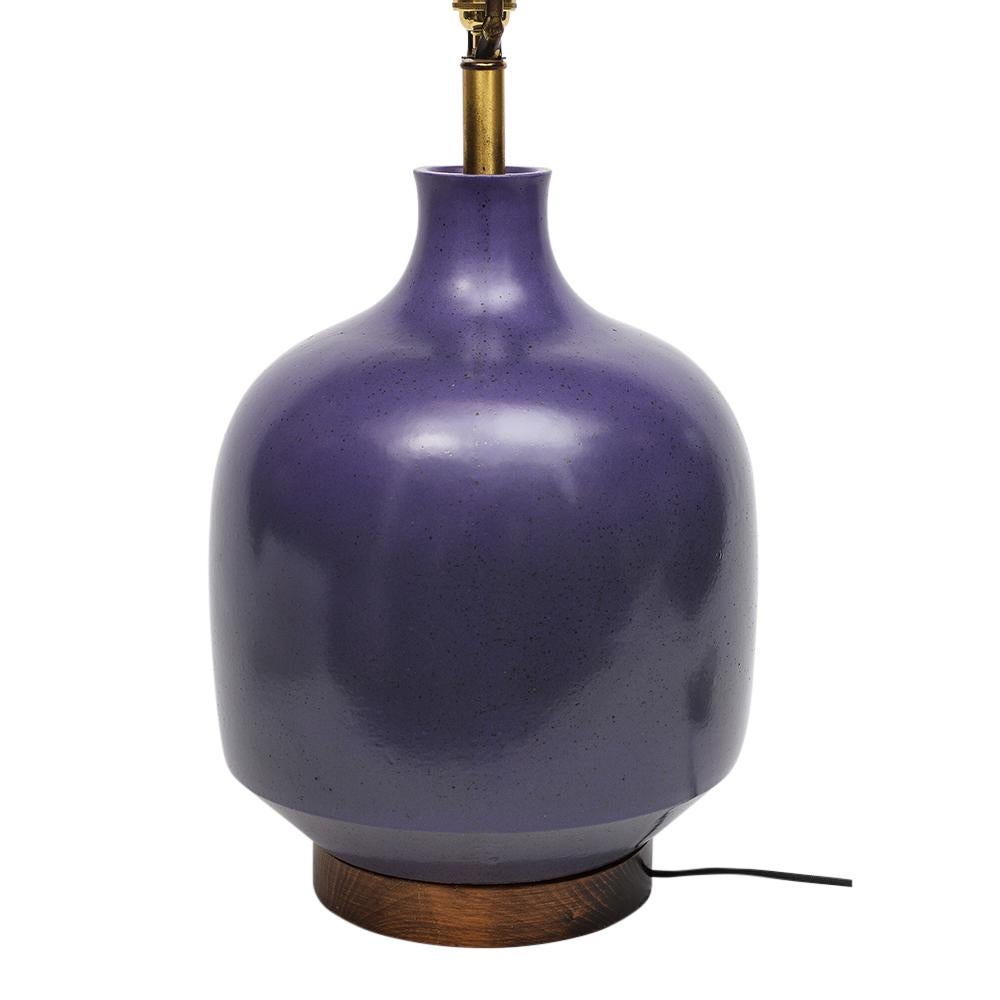 David Cressey Table Lamp, Glazed, Ceramic, Violet In Good Condition For Sale In New York, NY