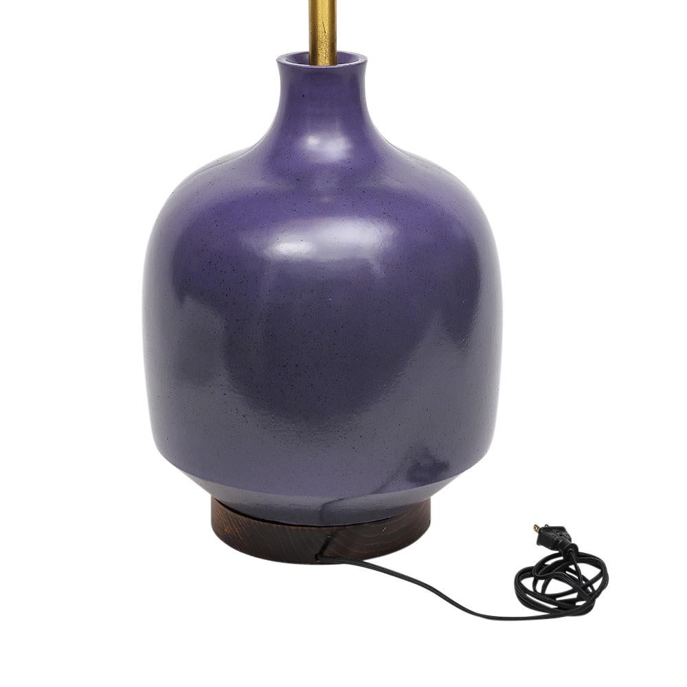 David Cressey-Tischlampe, glasiert, Keramik, Violett im Angebot 1