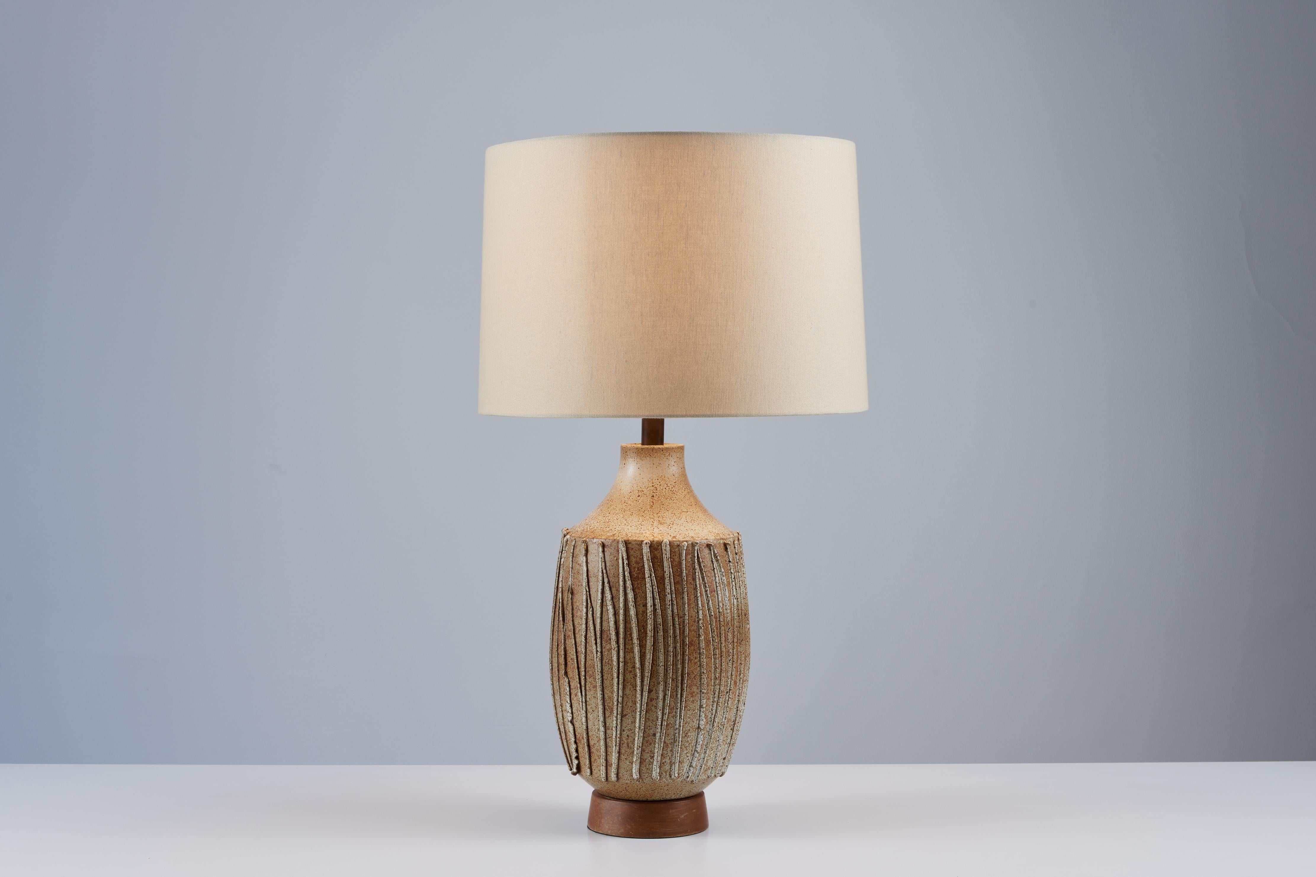 Mid-Century Modern David Cressey Textured Stoneware Lamp for Architectural Pottery