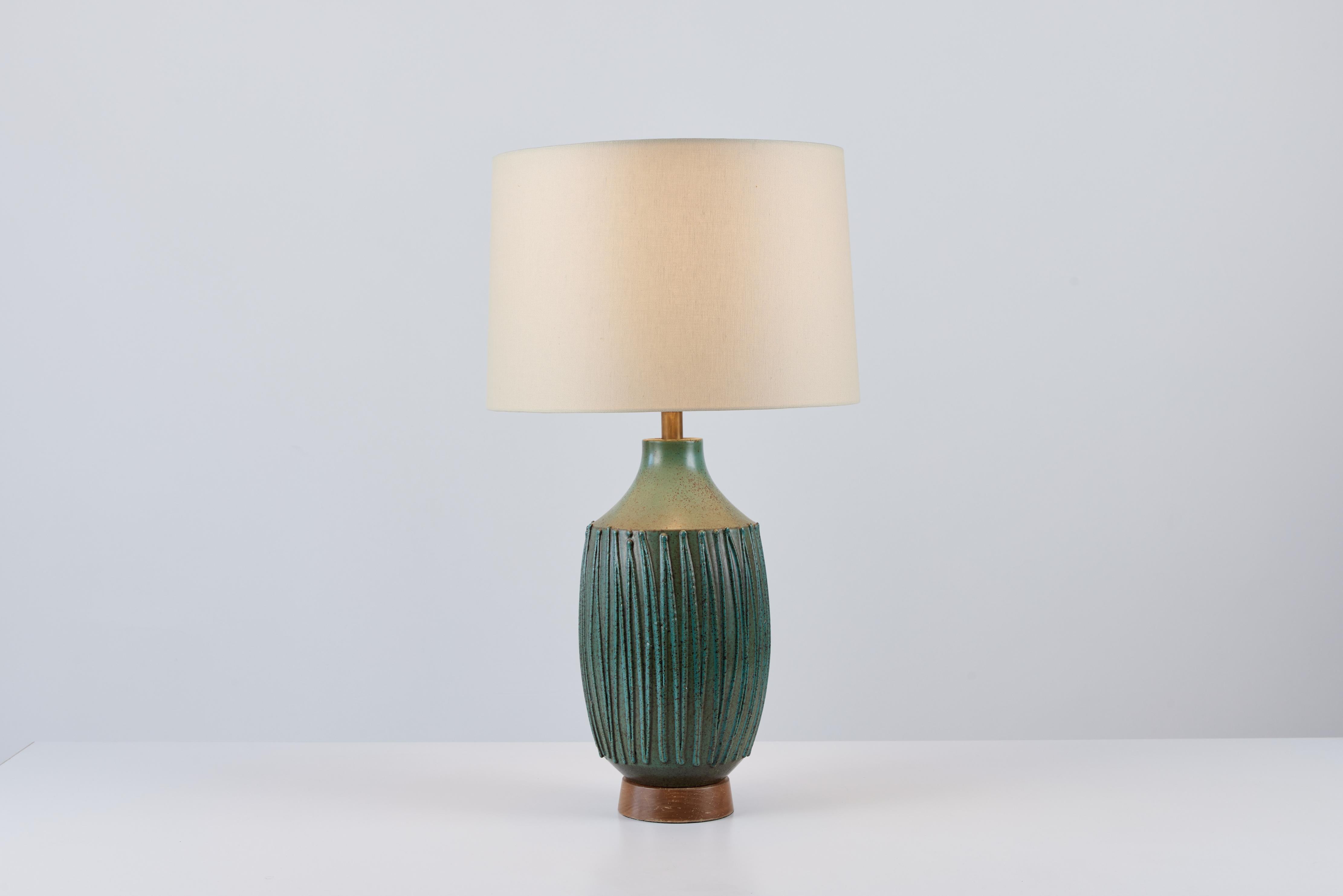 David Cressey Textured Stoneware Lamp for Architectural Pottery In Excellent Condition In Los Angeles, CA