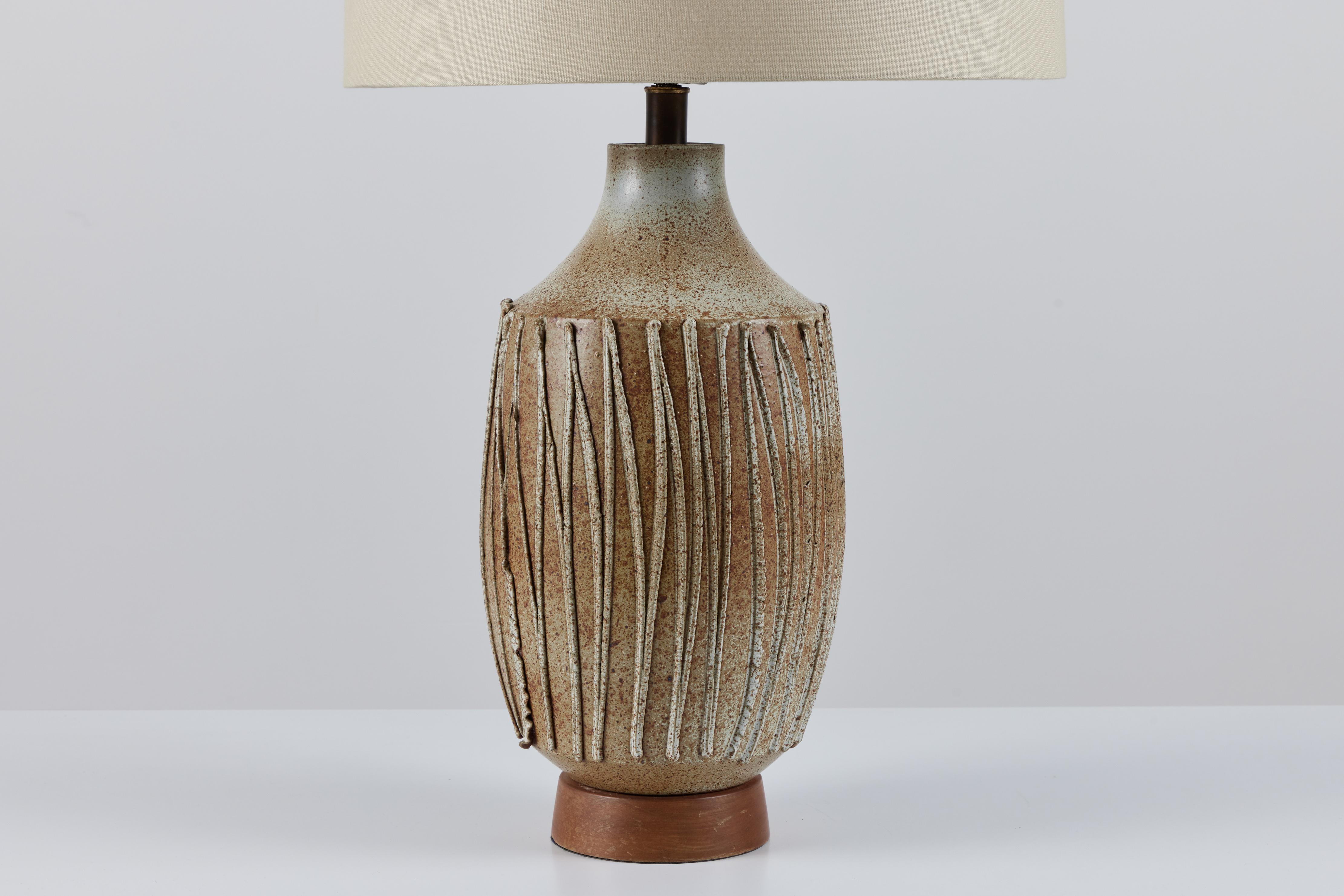 20th Century David Cressey Textured Stoneware Lamp for Architectural Pottery