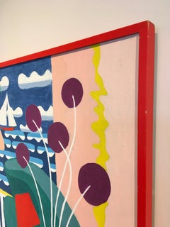 'Still Life Interior Scene with Island View', by David Crown, Acrylic on Canvas
