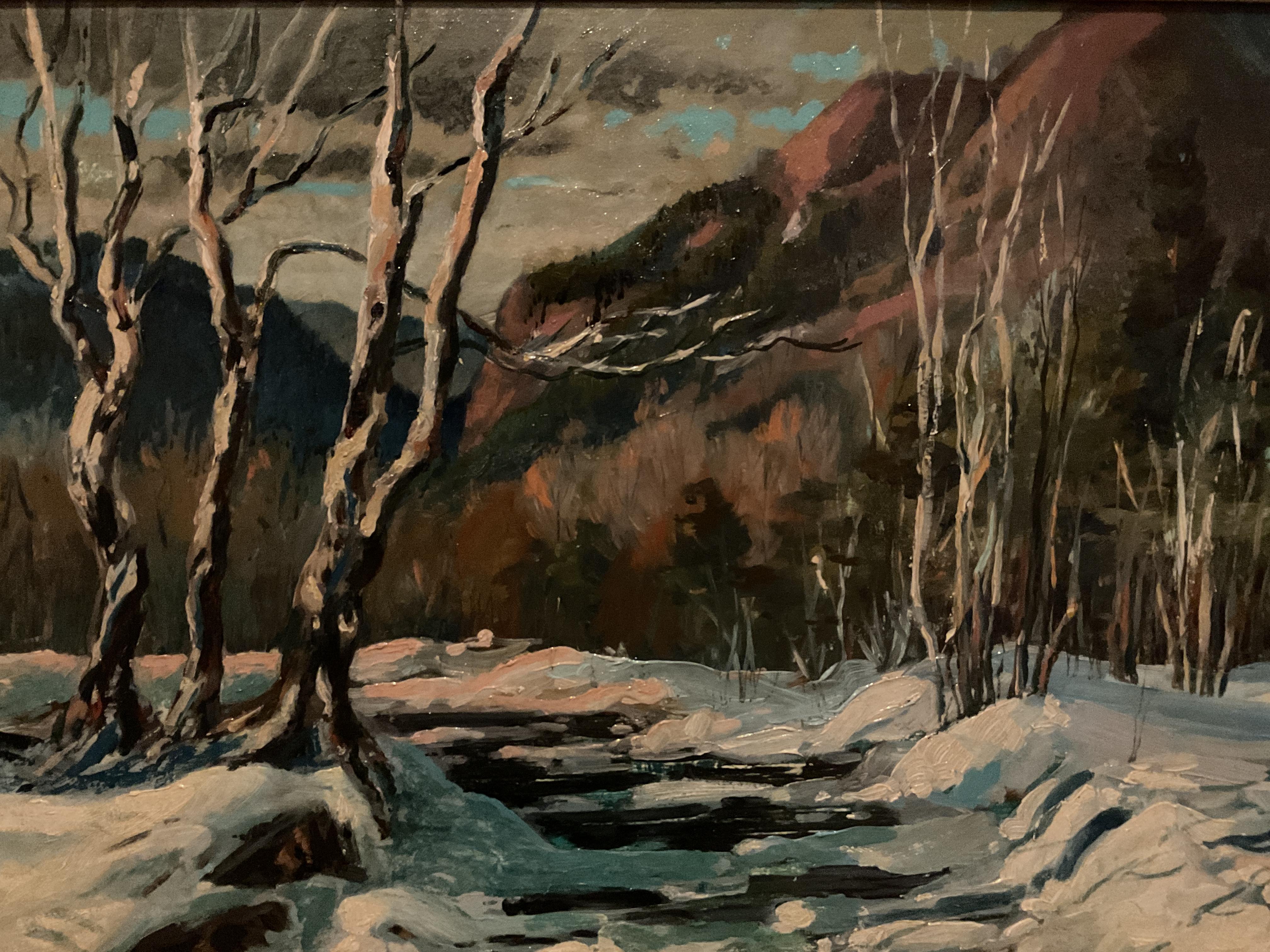 Scène d'hiver du New Hampshire, David Curtis Baker (1915-1999) en vente 1