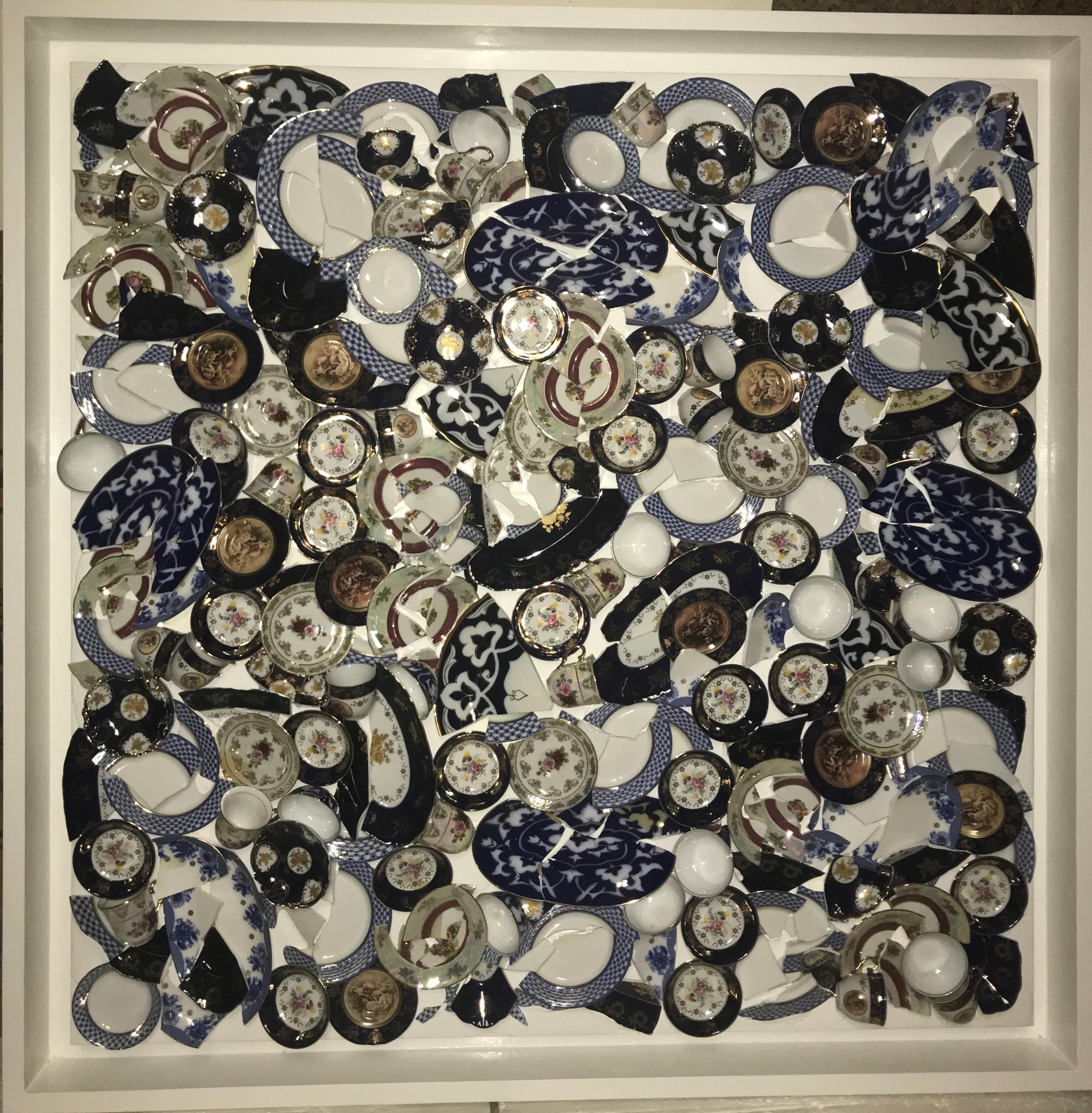 Chaotisches Pastell, quadratisch (Zeitgenössisch), Mixed Media Art, von David Datuna