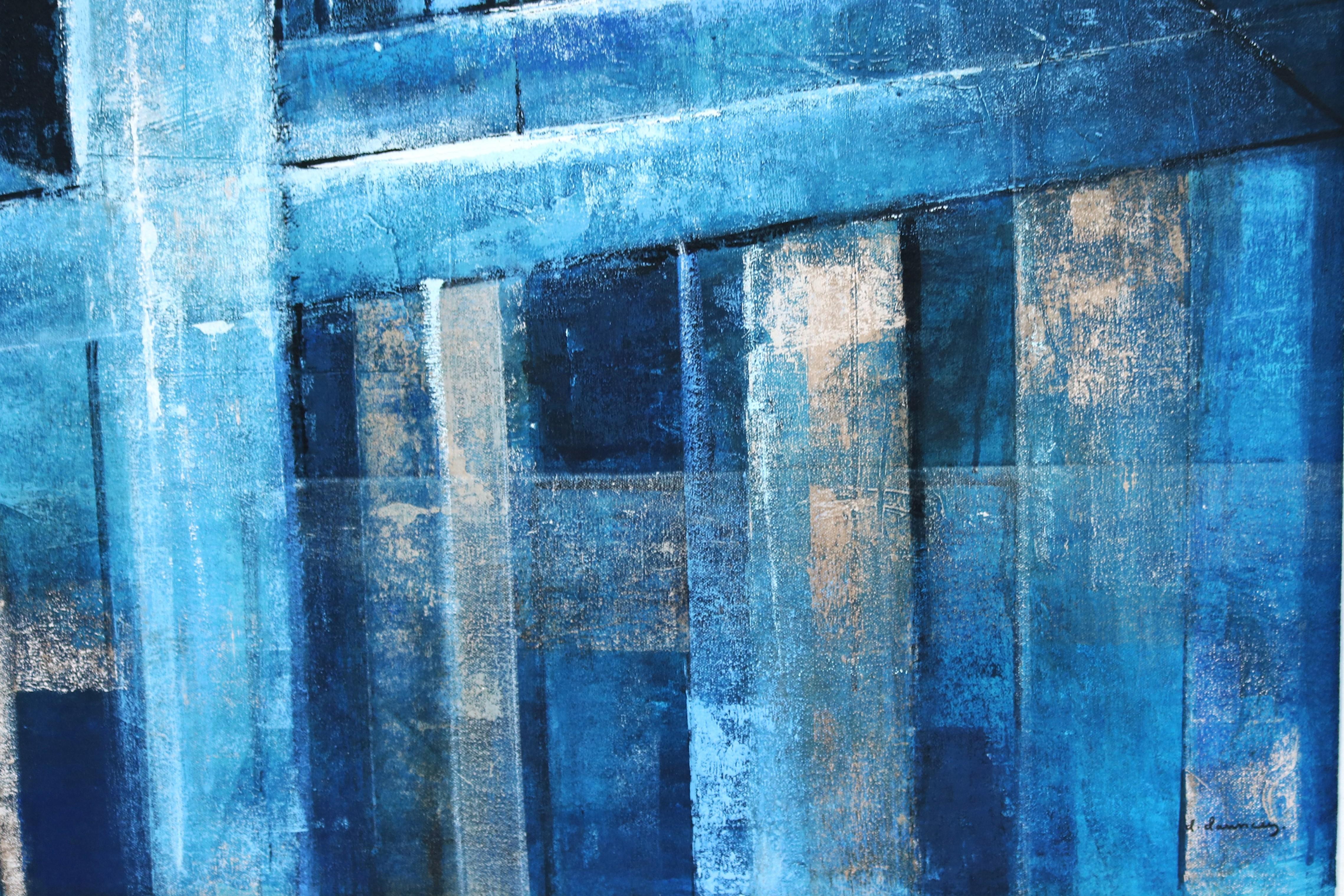 David Dauncey Zeitgenössische Stadtlandschaft Original-Acrylgemälde auf Leinwand Gerahmt im Angebot 5