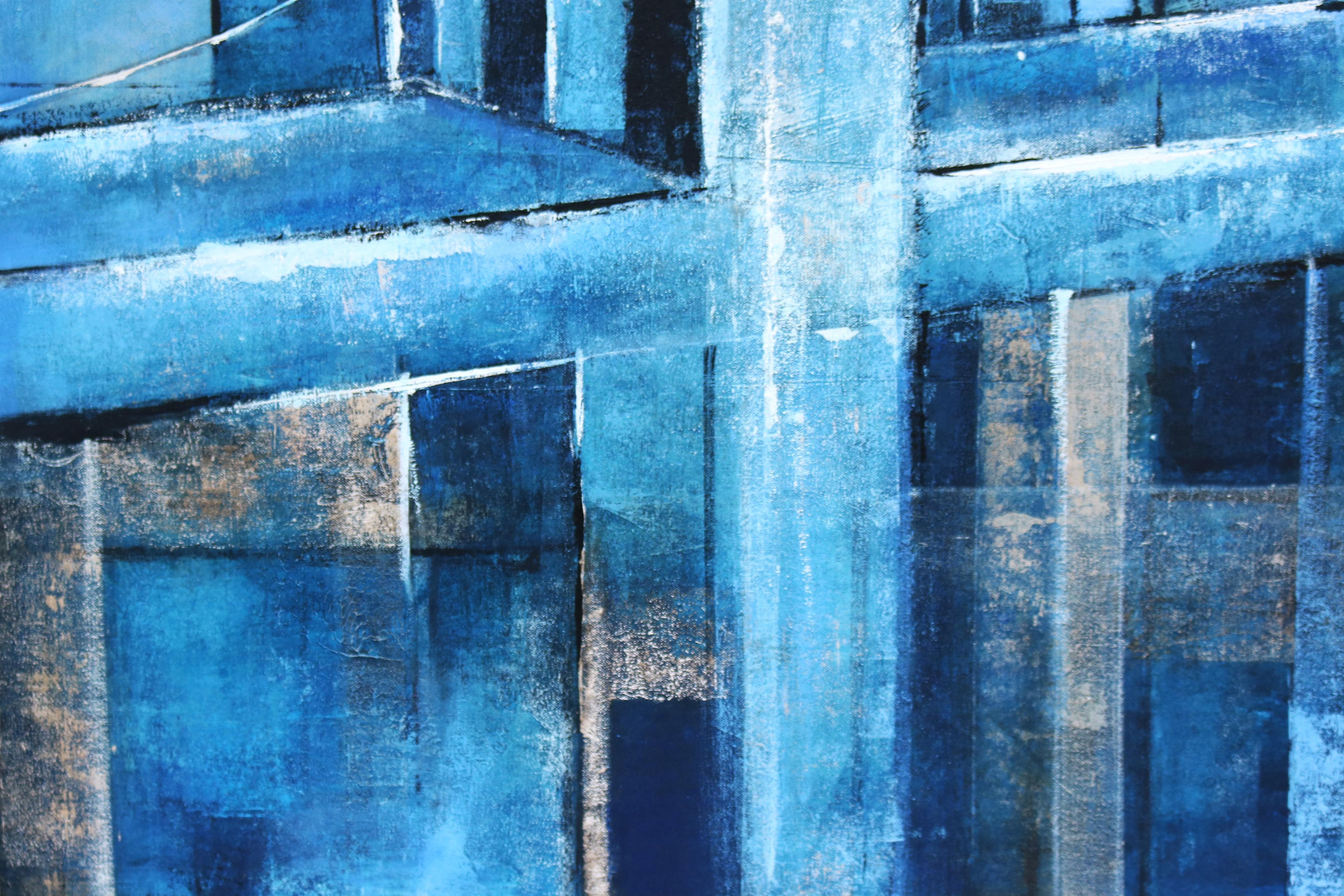 David Dauncey Zeitgenössische Stadtlandschaft Original-Acrylgemälde auf Leinwand Gerahmt im Angebot 6