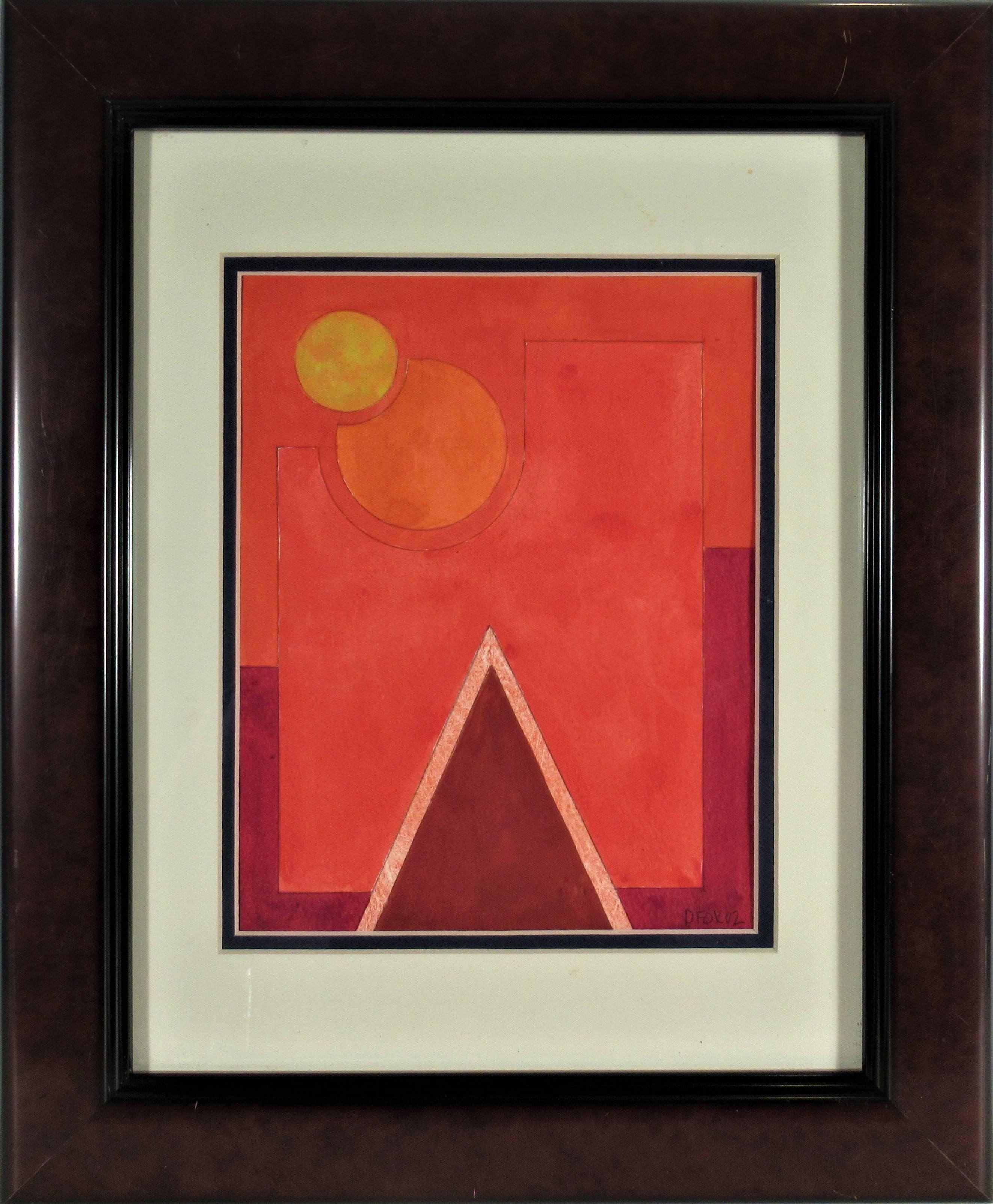 Dave Fox Abstract Painting - Geometric Figure #4