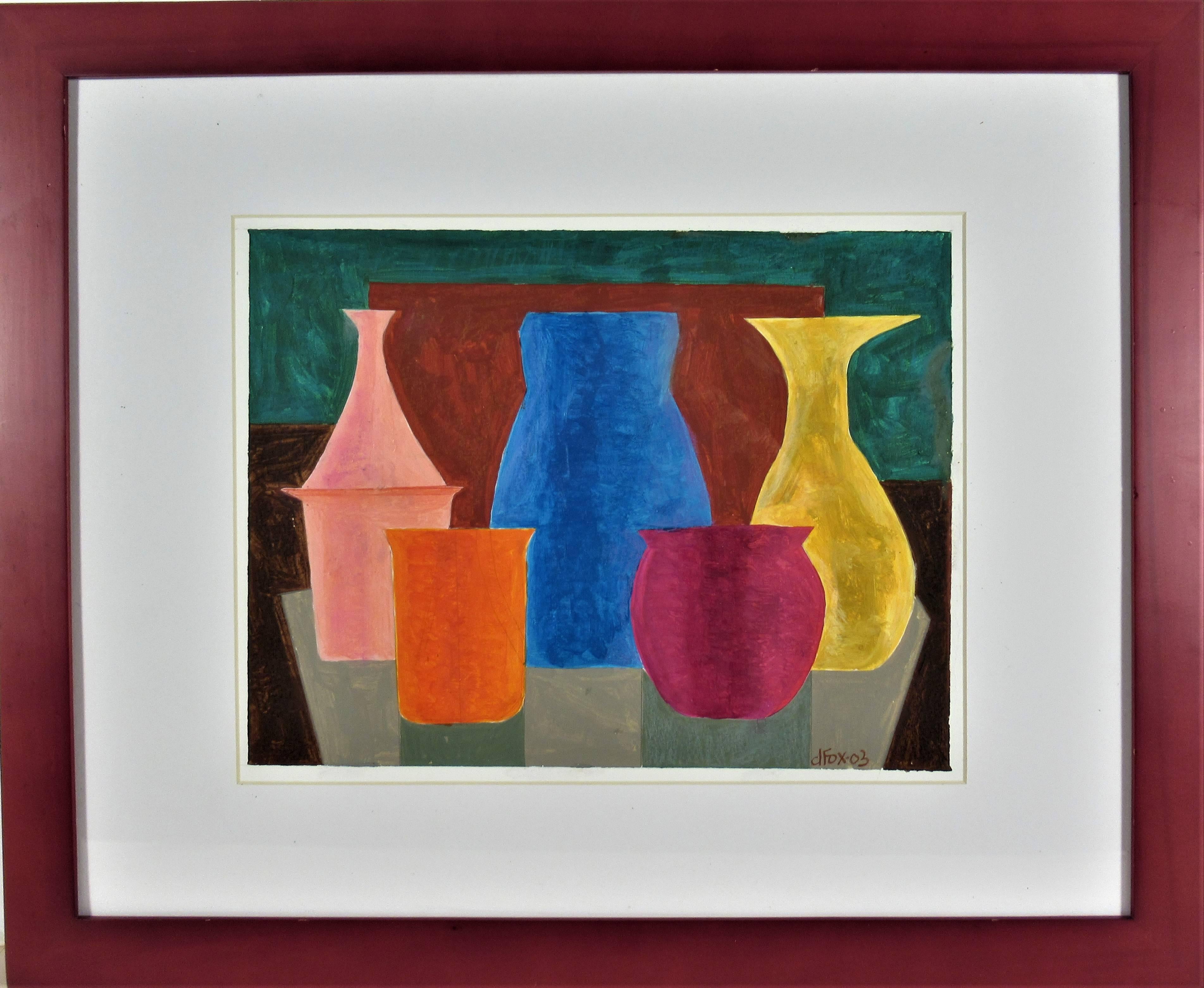Dave Fox Abstract Painting - Still Life (Geometric Figure I)