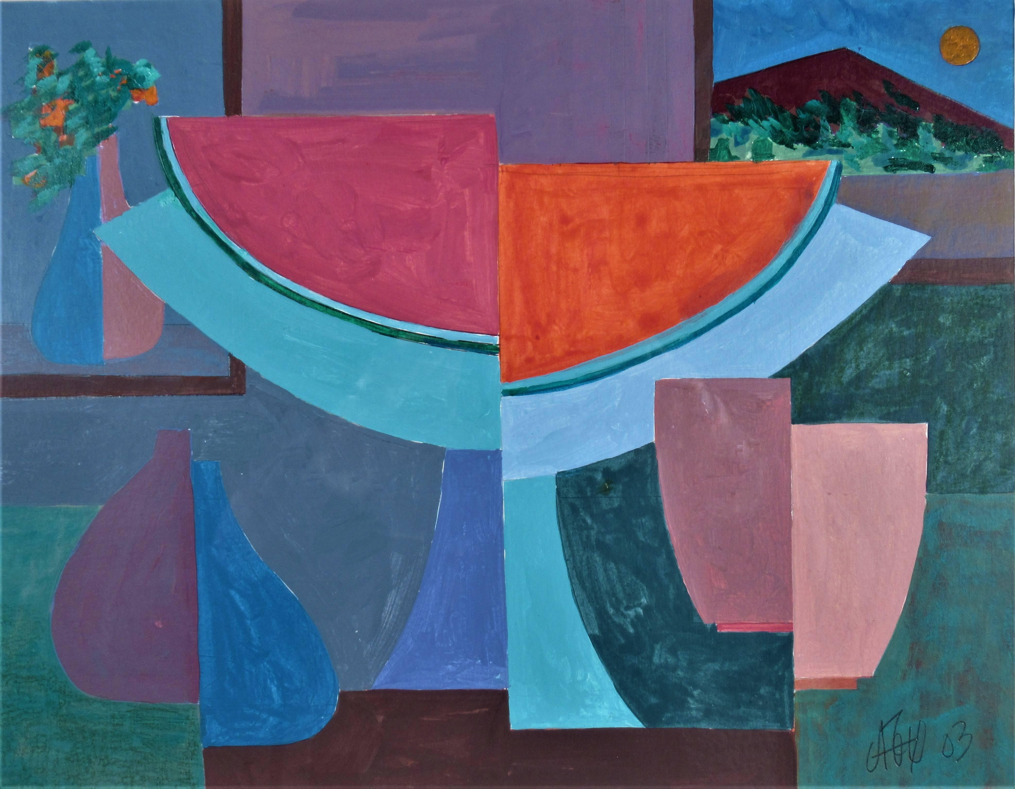 Natura morta (Figura geometrica II) - Painting di Dave Fox
