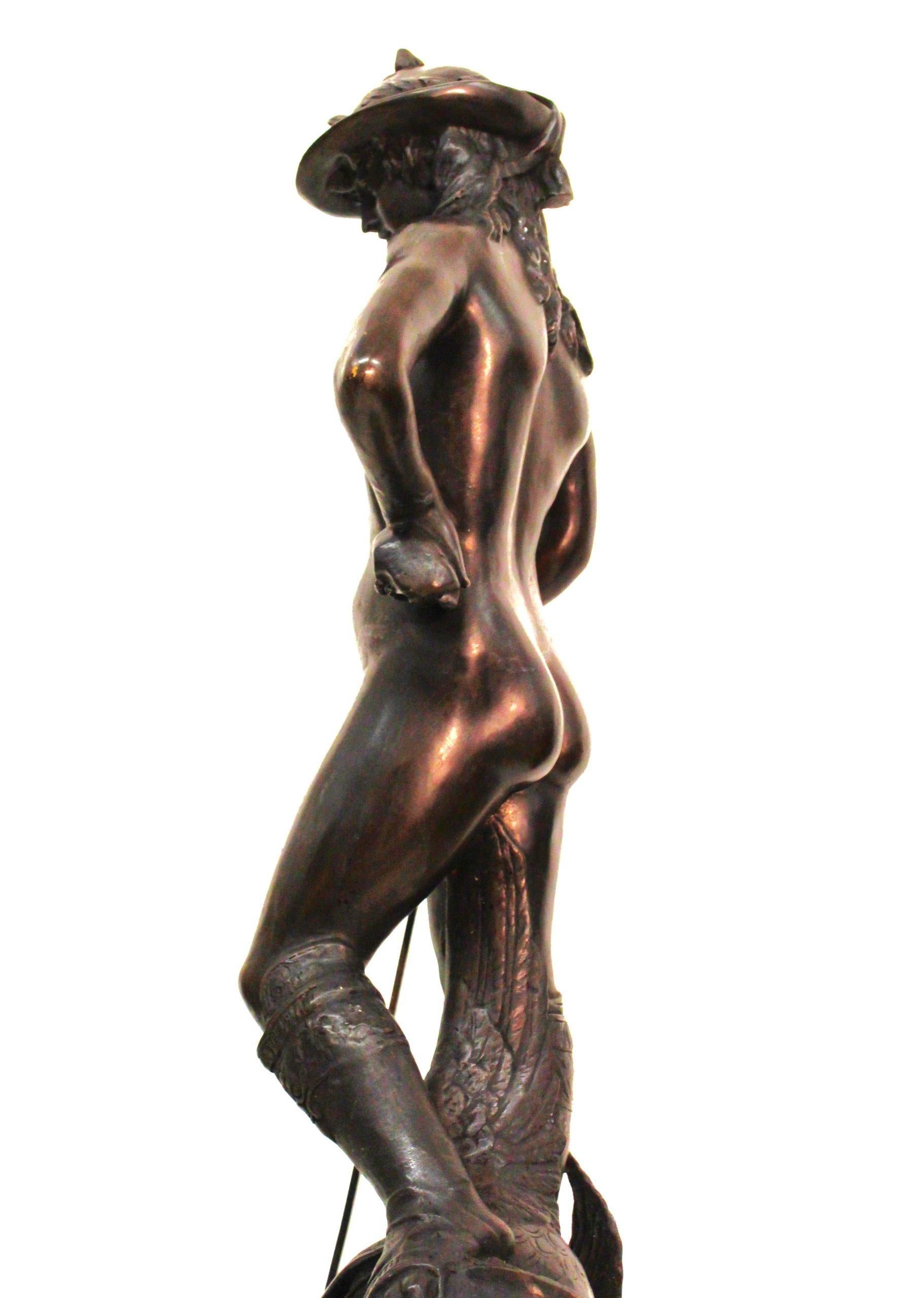 Unknown David del Donatello sculpture in bronze For Sale