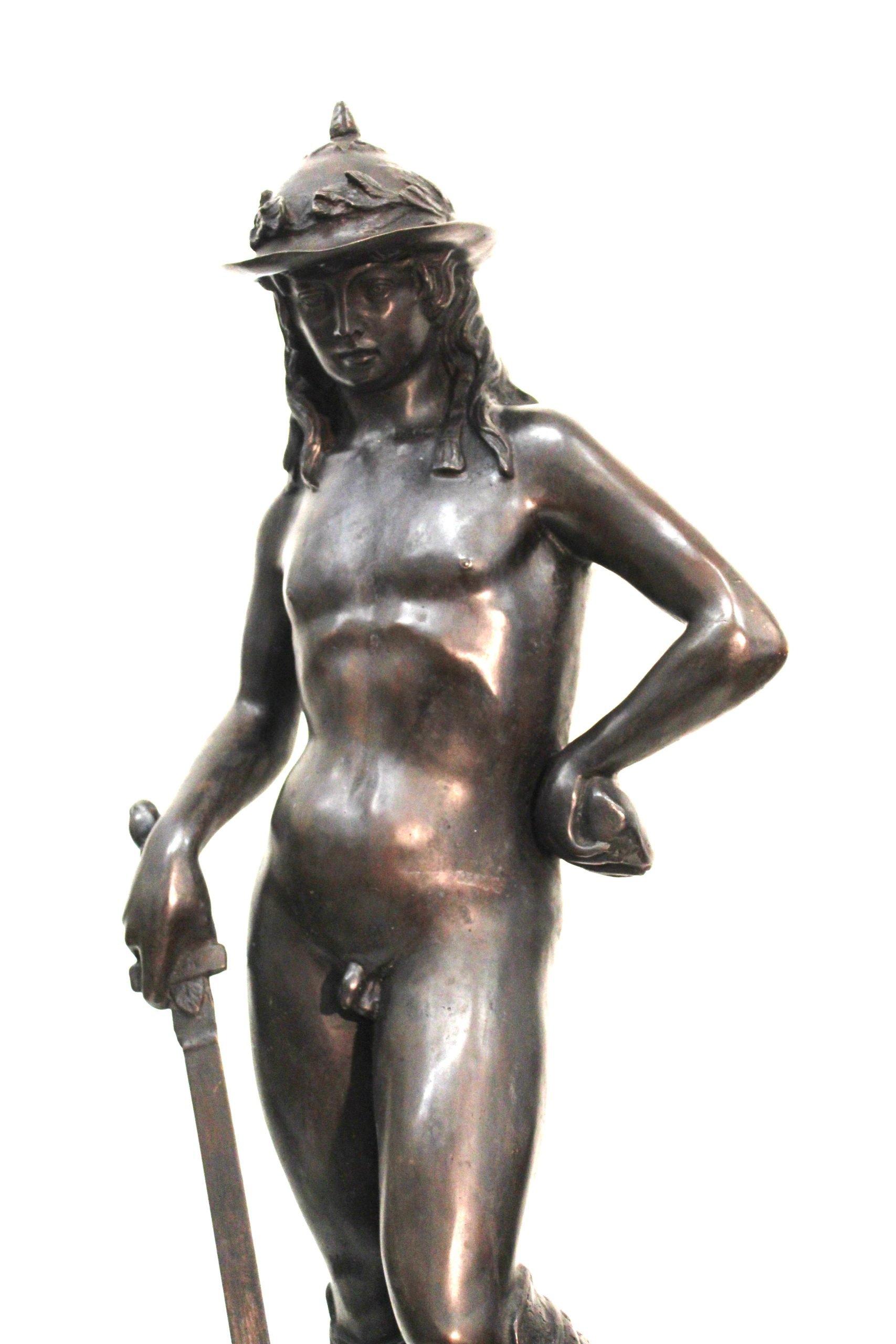 Skulptur von David del Donatello aus Bronze (20. Jahrhundert) im Angebot