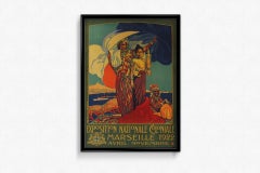 Affiche originale de 1922 pour l'Exposition nationale coloniale de Marseille