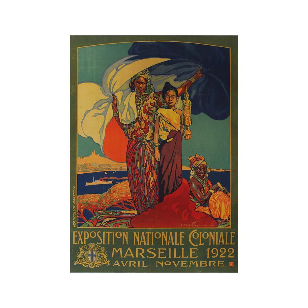 1922 original poster for the Exposition Nationale Coloniale in Marseille For Sale 2