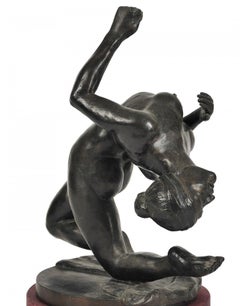Contortionist Nude, 20th Century Bronze of Nude Female, Cleveland Artist