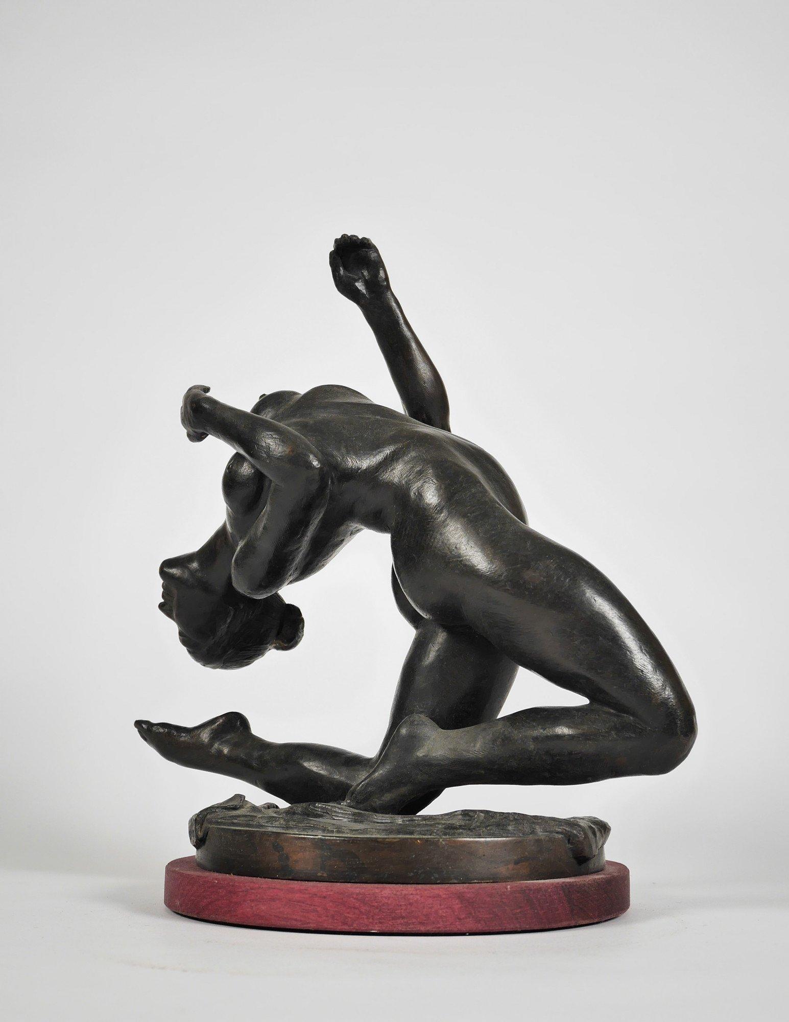 Desnudo contorsionista, Bronce de mujer desnuda del siglo XX, Artista de Cleveland en venta 2
