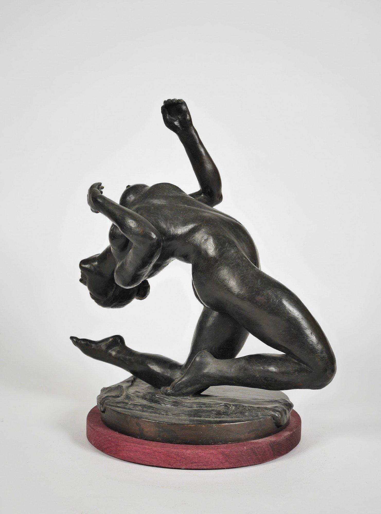 Desnudo contorsionista, Bronce de mujer desnuda del siglo XX, Artista de Cleveland en venta 3