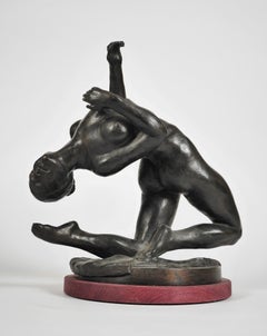 Contortionist Nude, 20th Century Bronze of Nude Female, Cleveland Artist