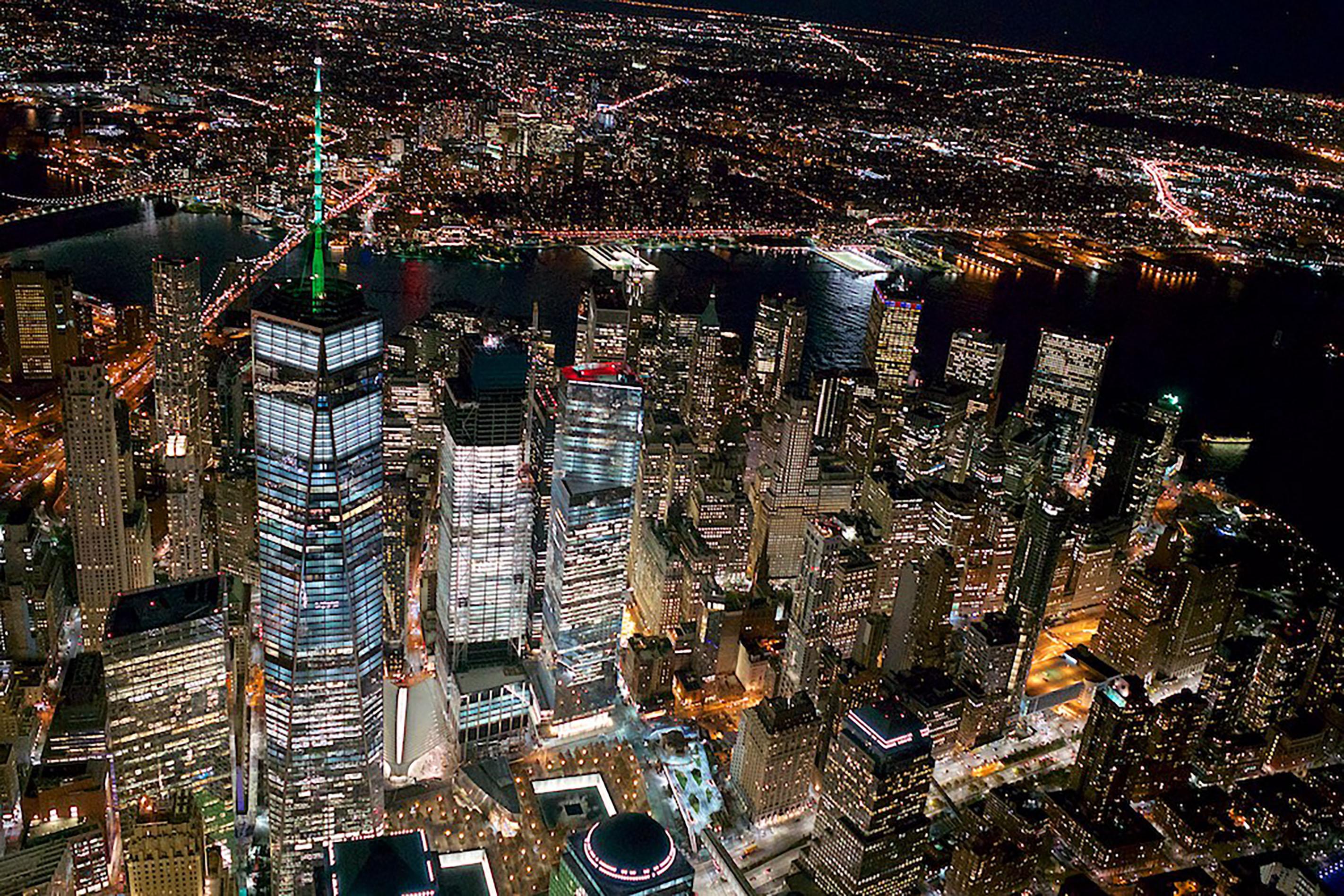 David DeRosa Black and White Photograph - Aerial of Freedom Tower